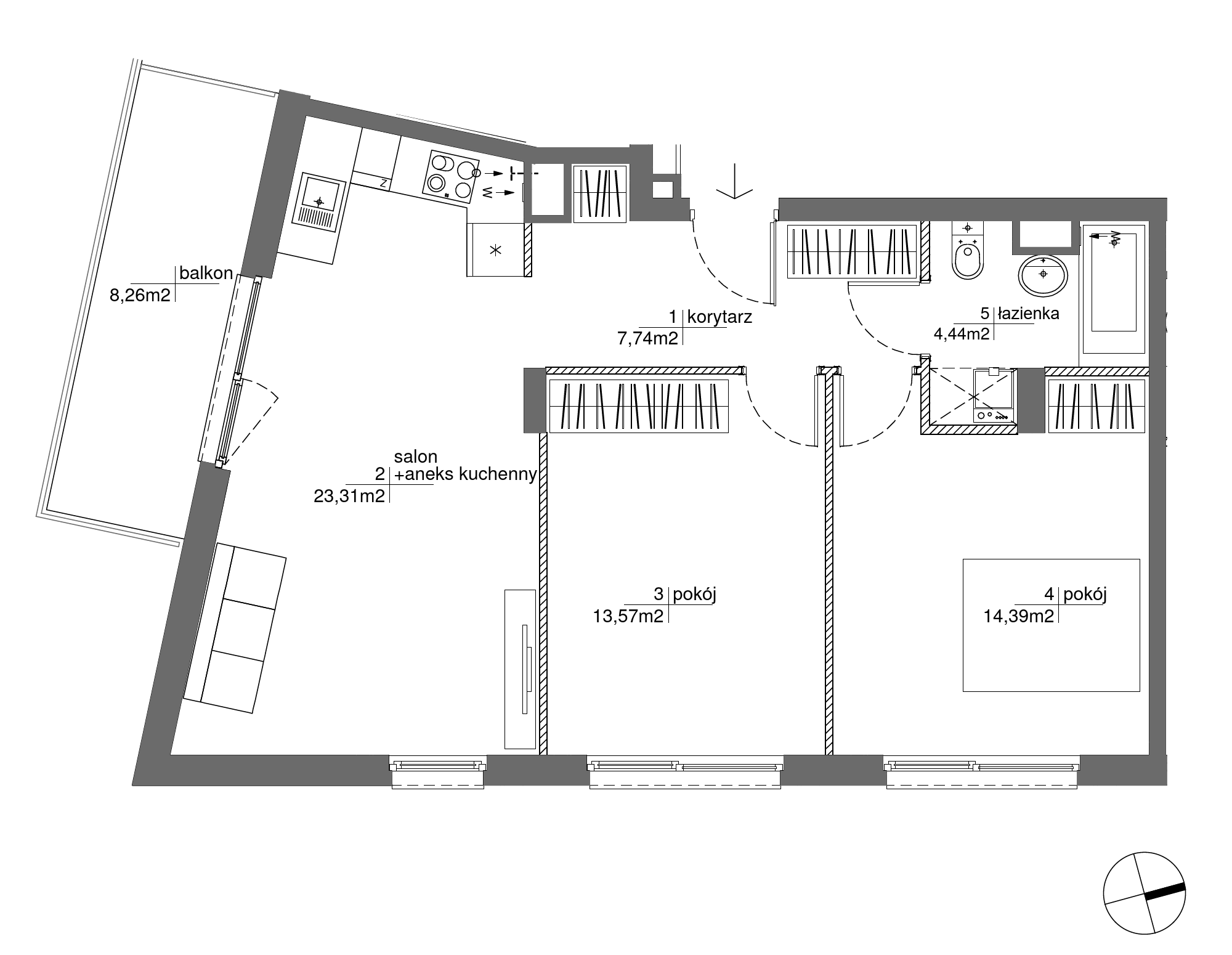 Plan 3 pok. 63m²
