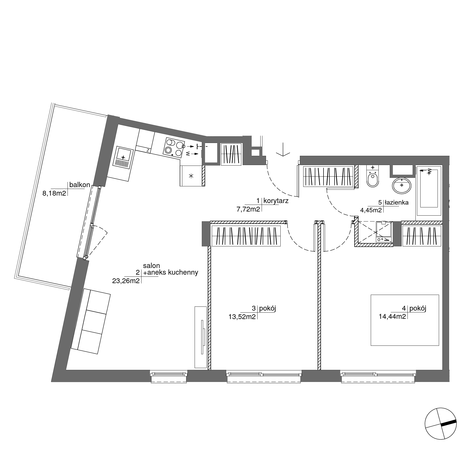 Plan 3 pok. 63m²