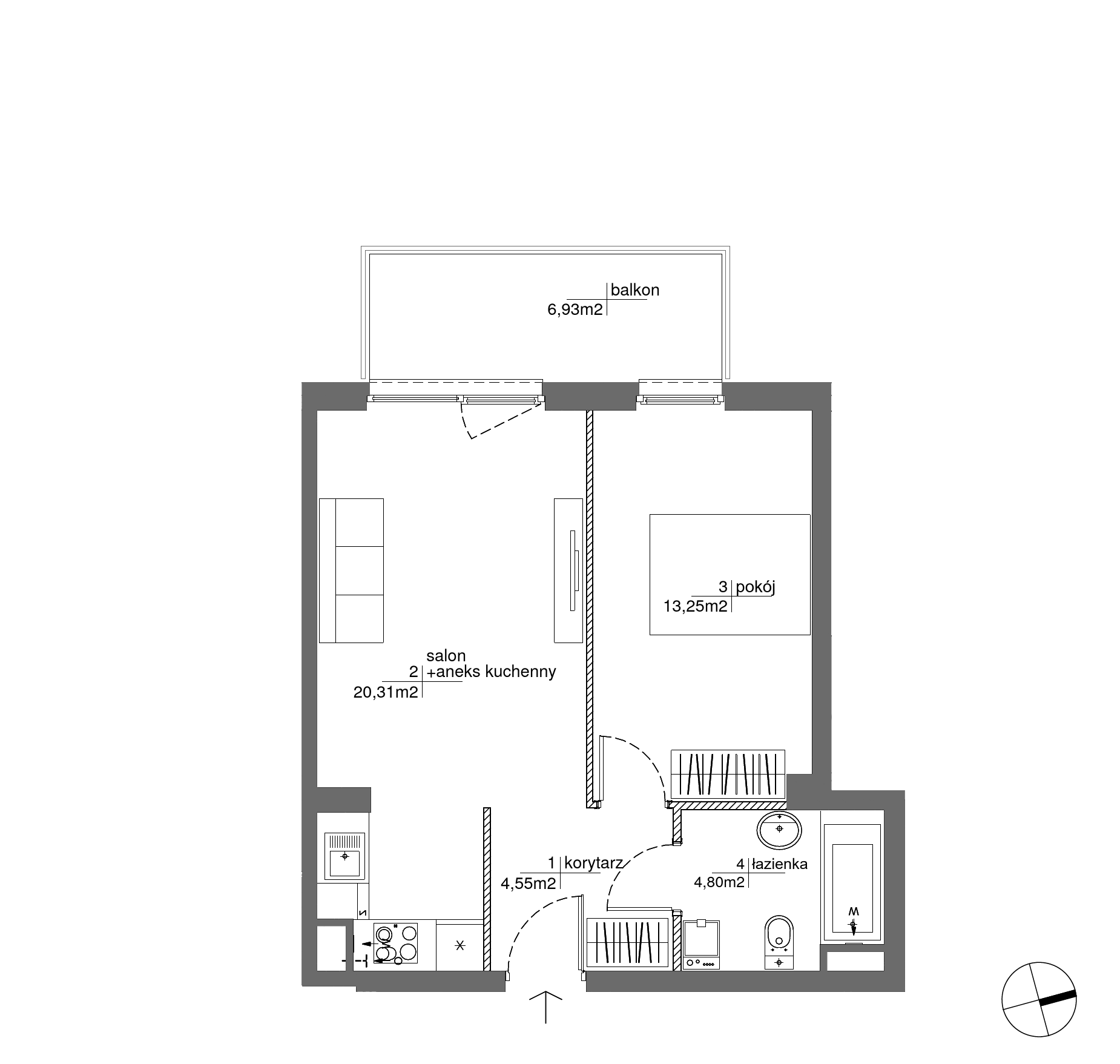 Plan 2 pok. 43m²