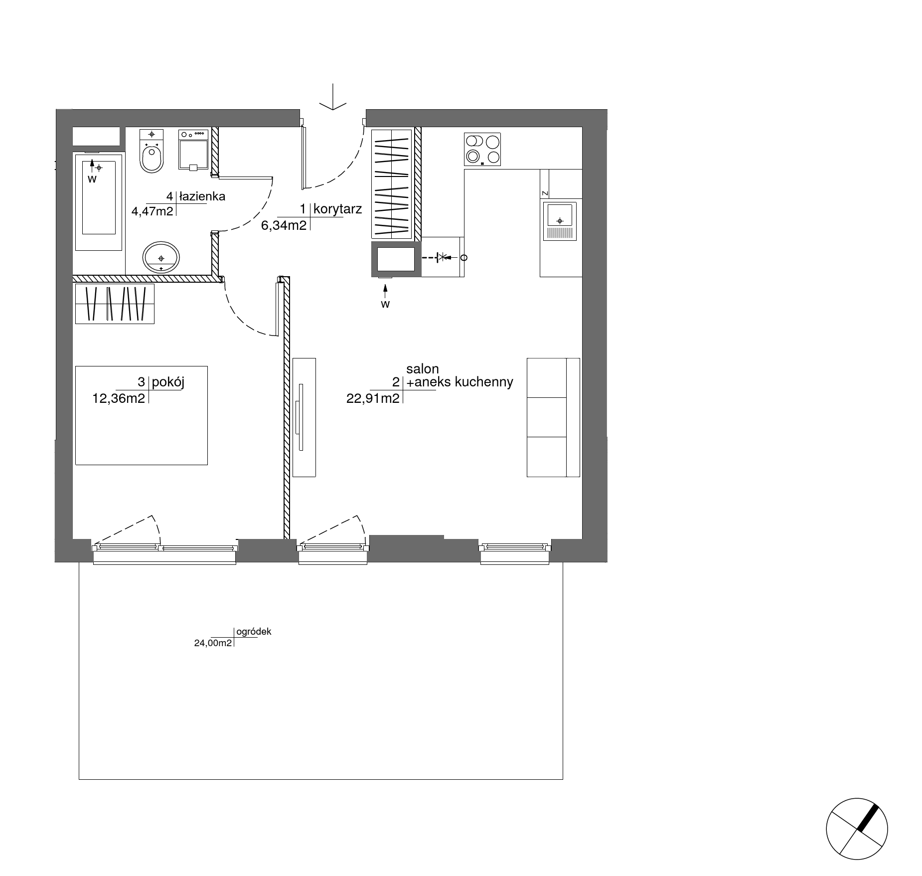 Plan 2 pok. 46m²
