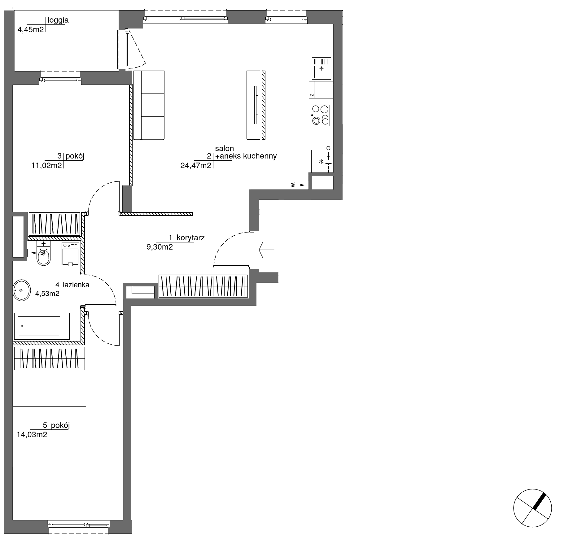 Plan 3 pok. 63m²