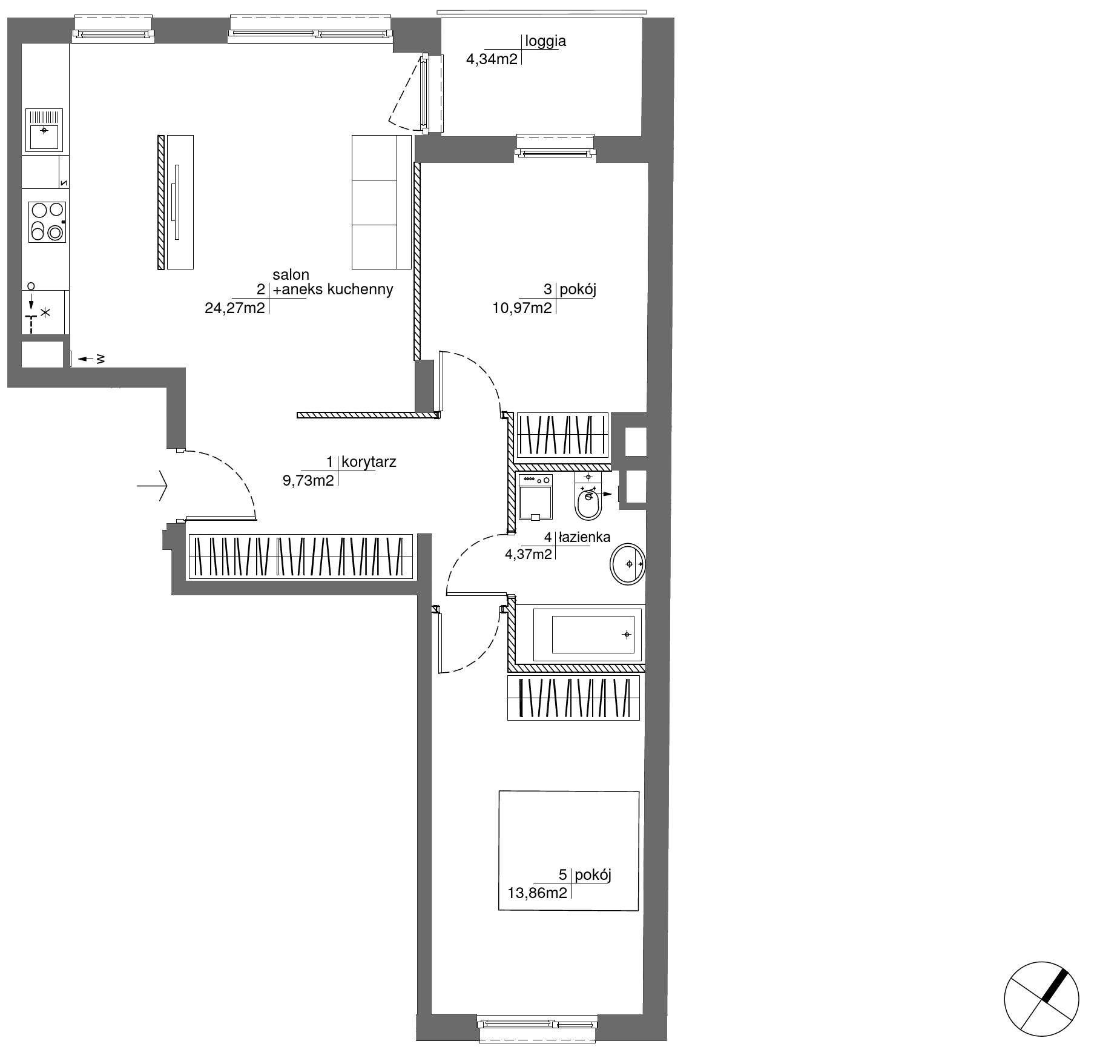 Plan 3 pok. 63m²