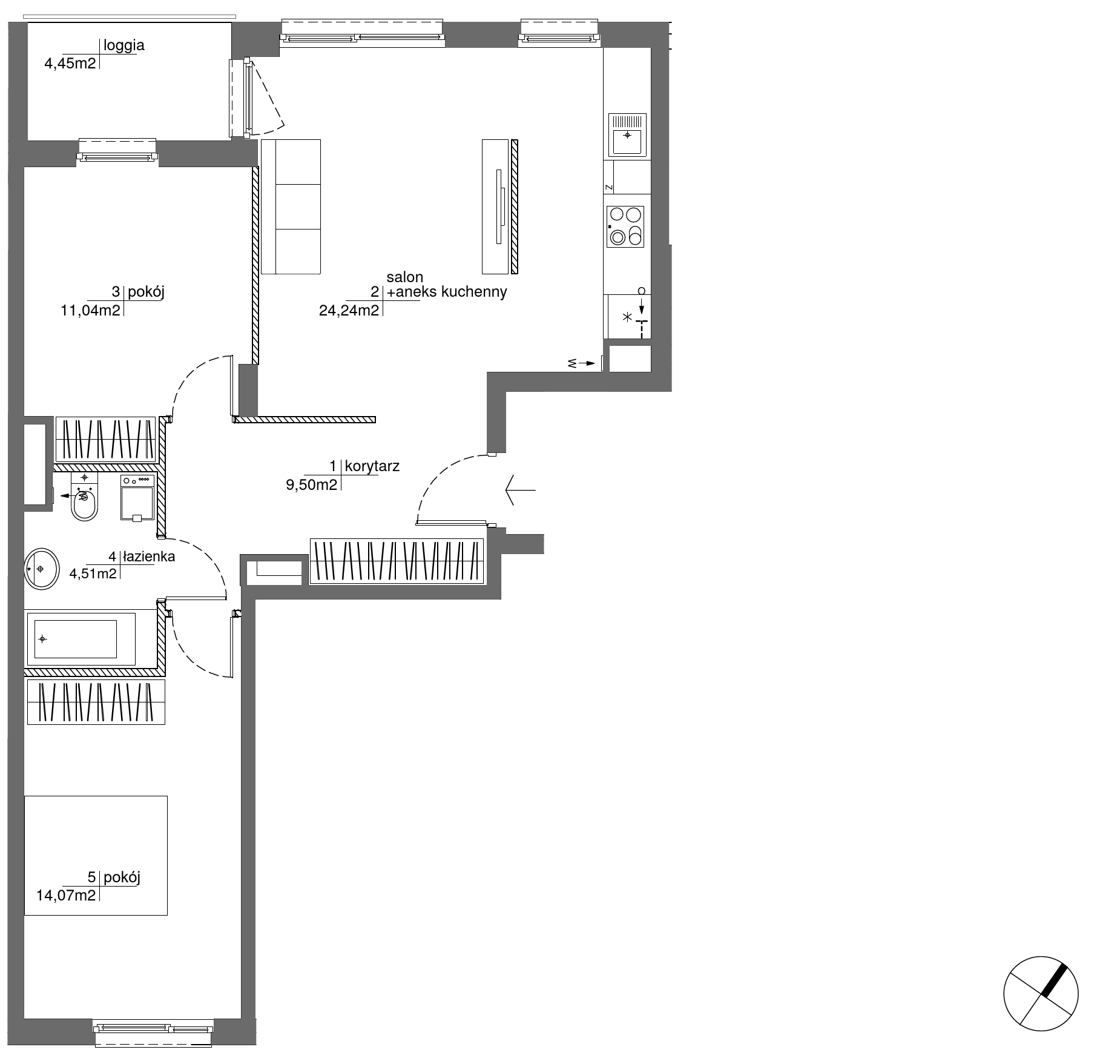 Plan 3 pok. 63m²