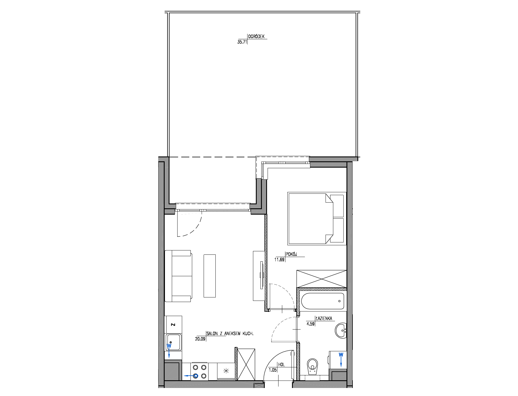 Plan 2 pok. 37m²
