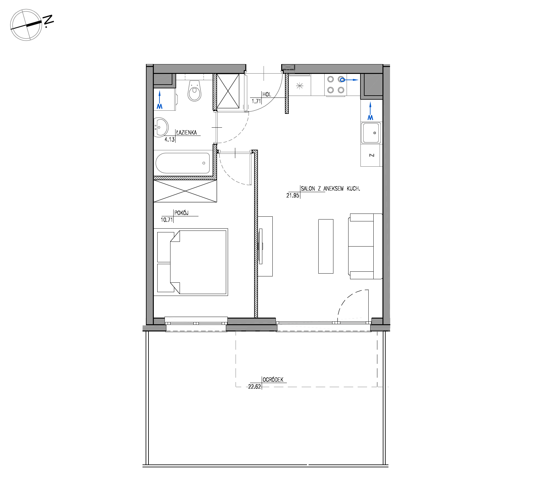 Plan 2 pok. 39m²