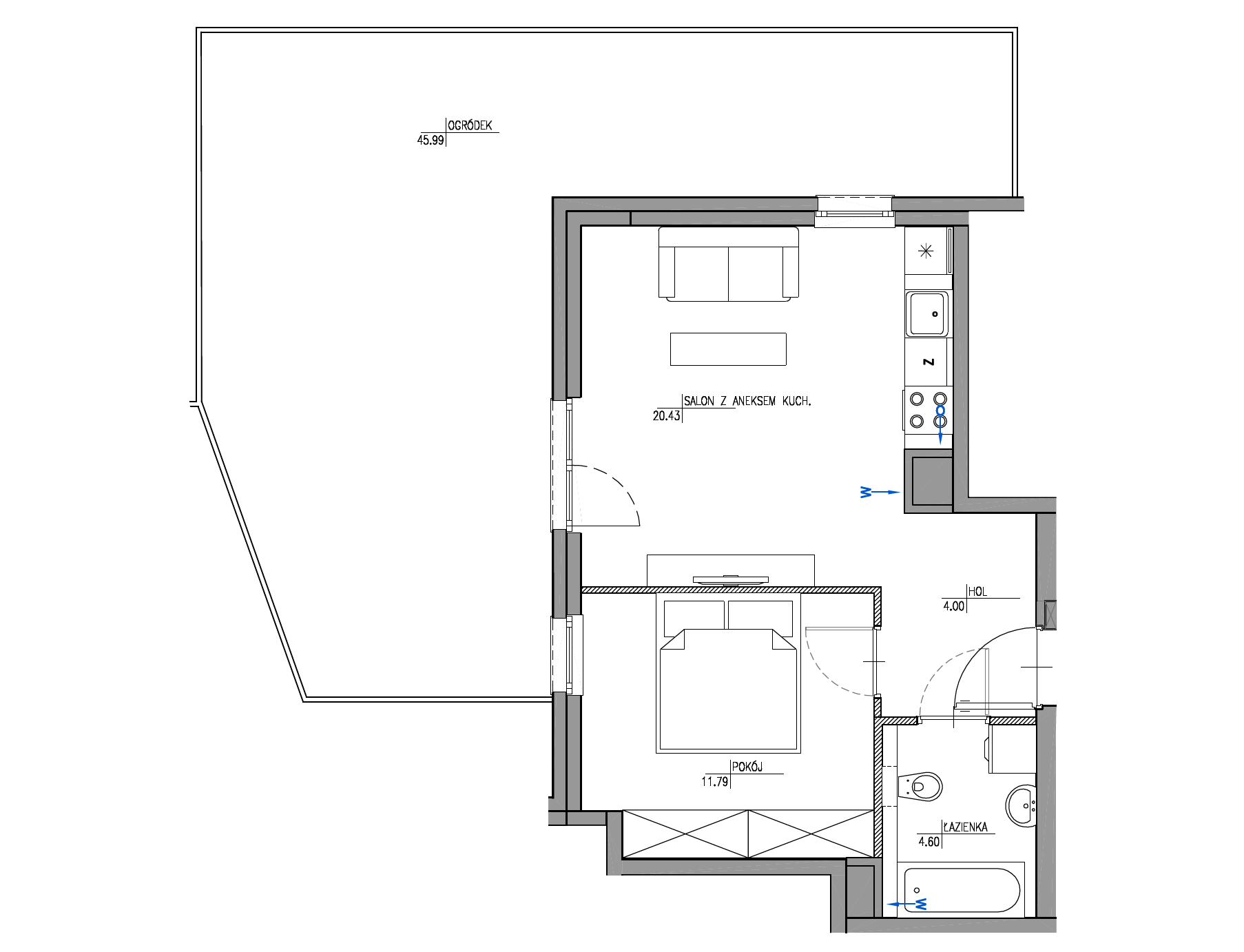 Plan 2 pok. 41m²