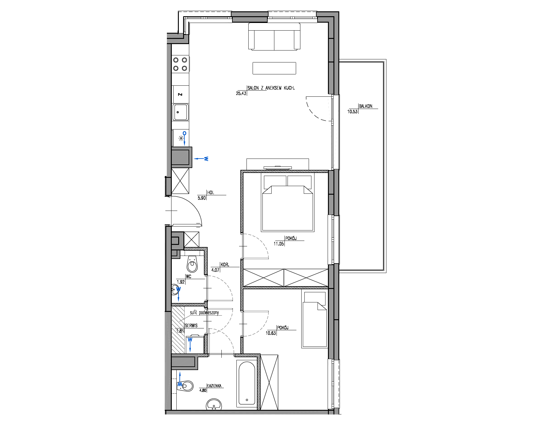 Plan 3 pok. 66m²