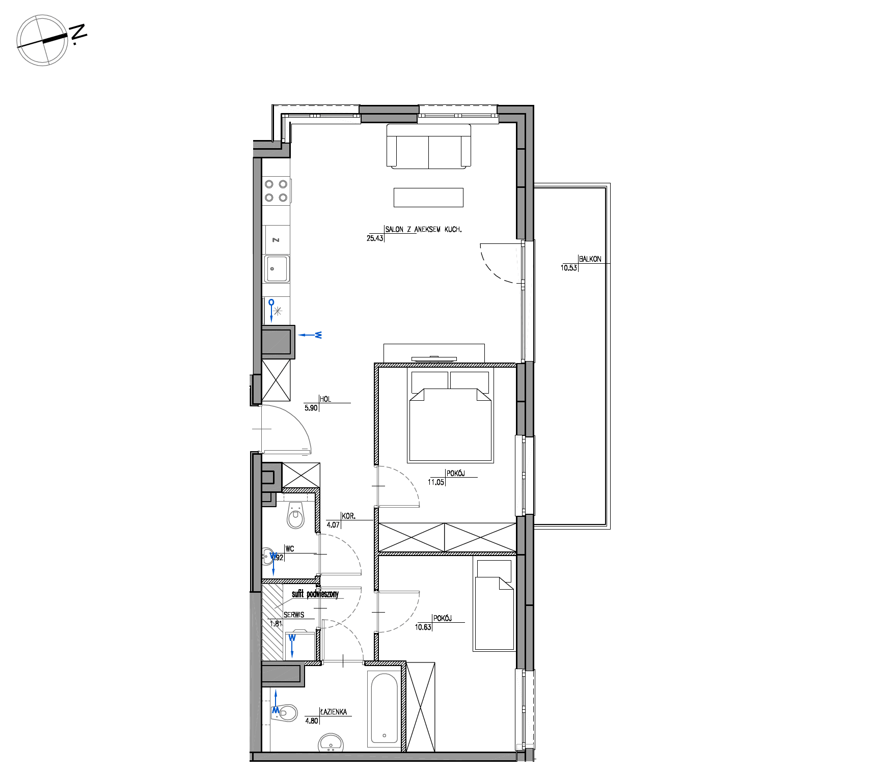 Plan 3 pok. 66m²