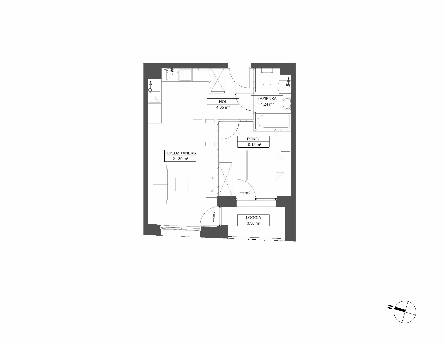 Plan 2 pok. 40m²