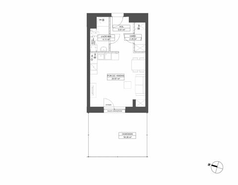 Plan 1 pok. 33m²