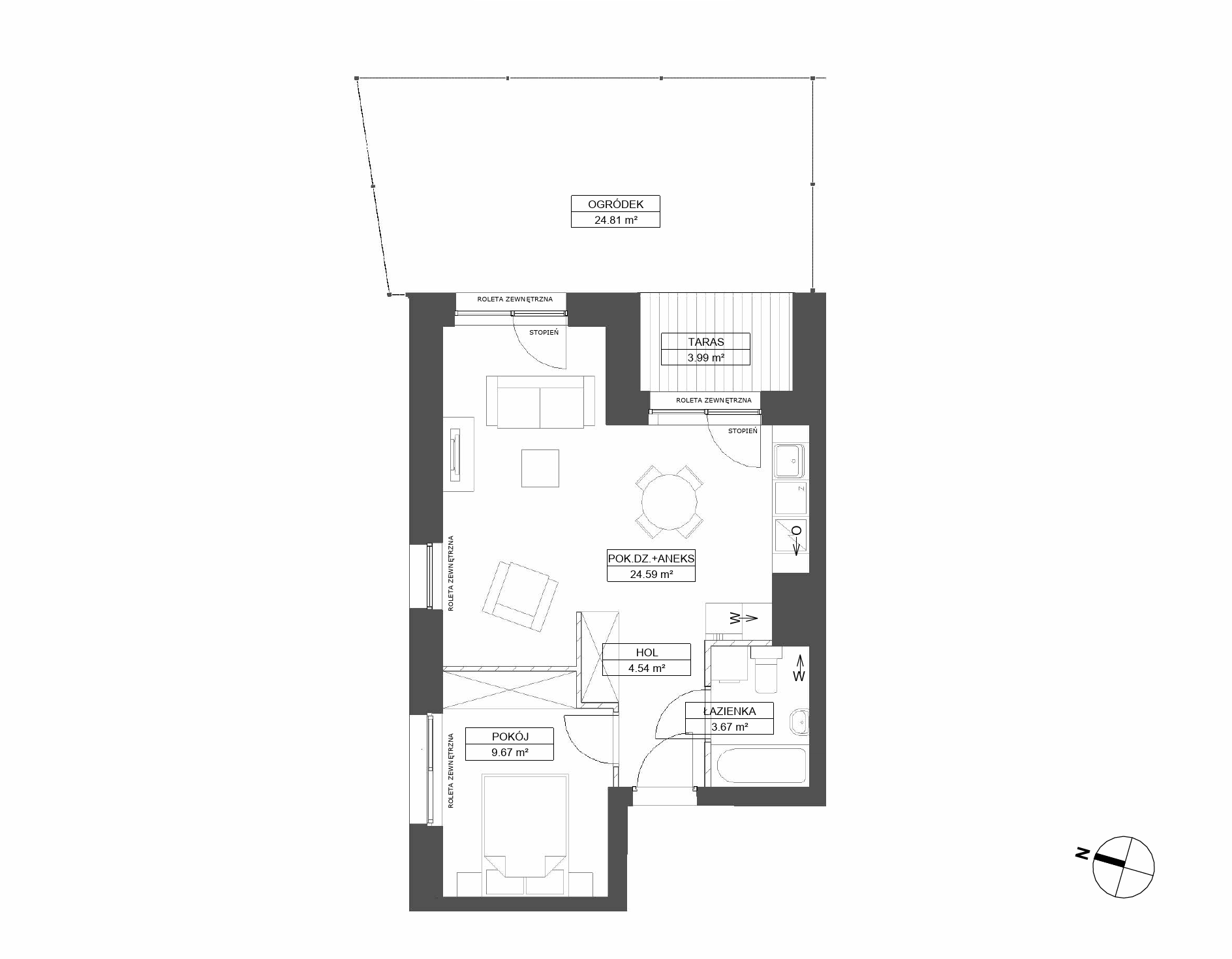 Plan 2 pok. 42m²