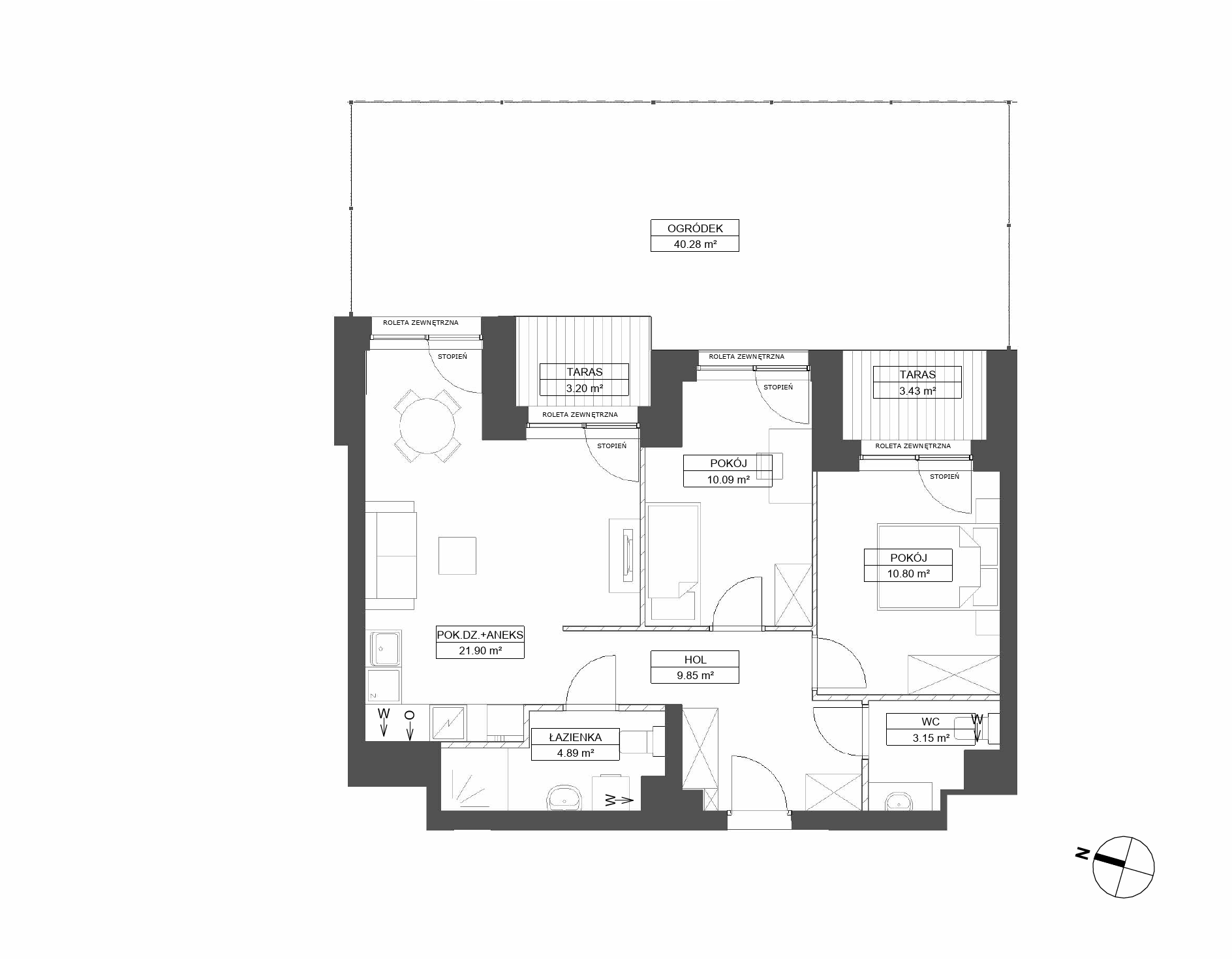 Plan 3 pok. 61m²