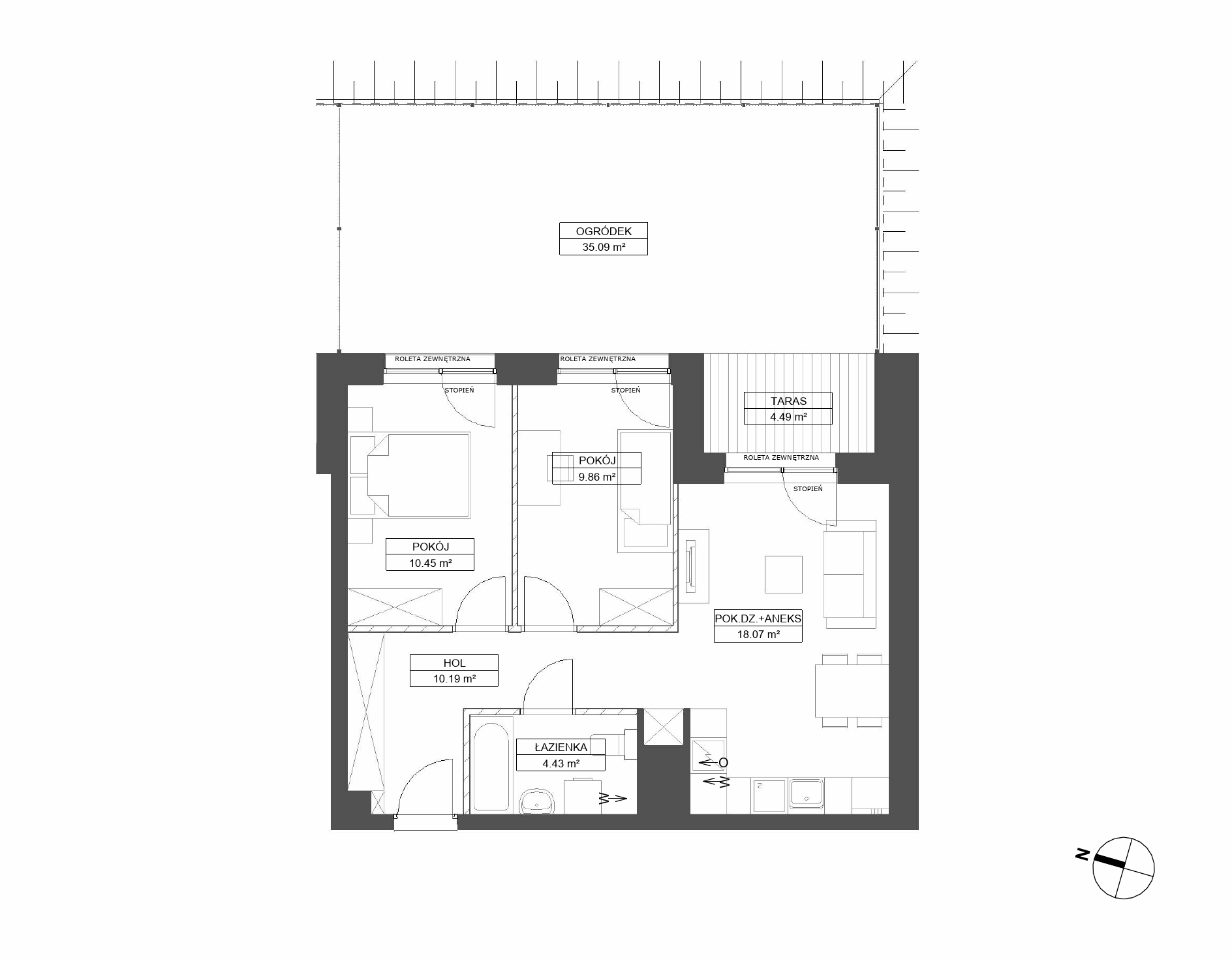 Plan 3 pok. 53m²