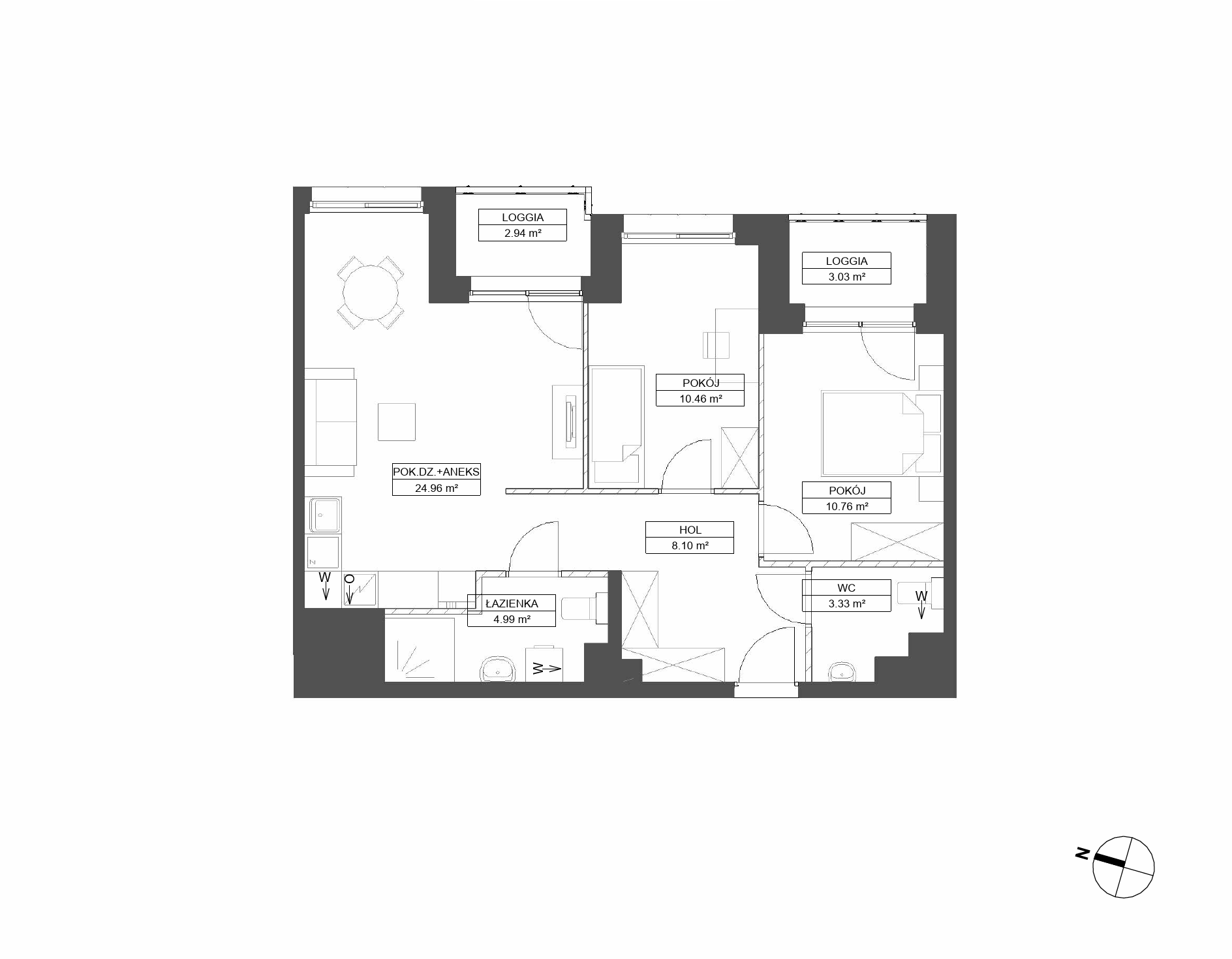 Plan 3 pok. 63m²