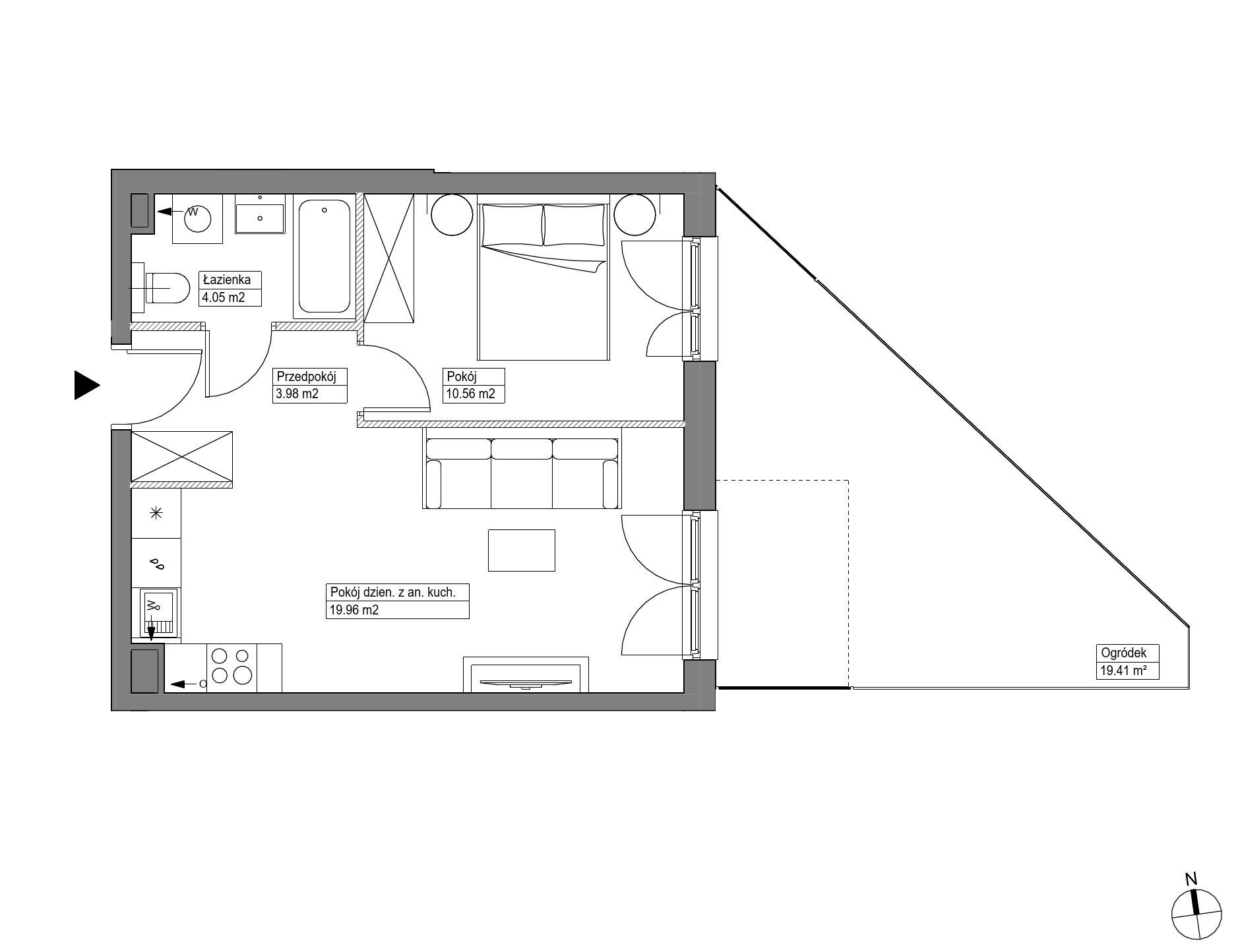 Plan 2 pok. 39m²