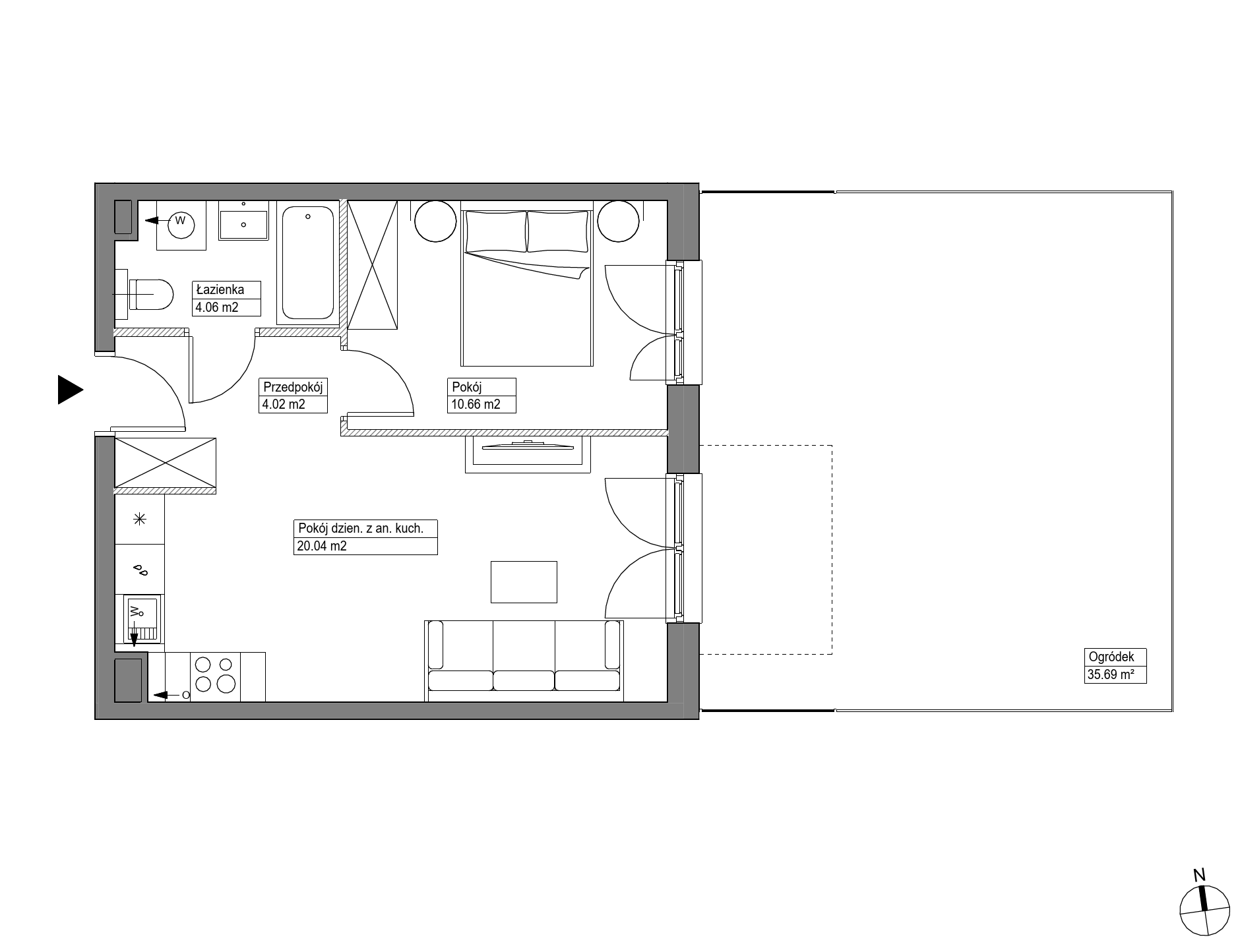 Plan 2 pok. 39m²