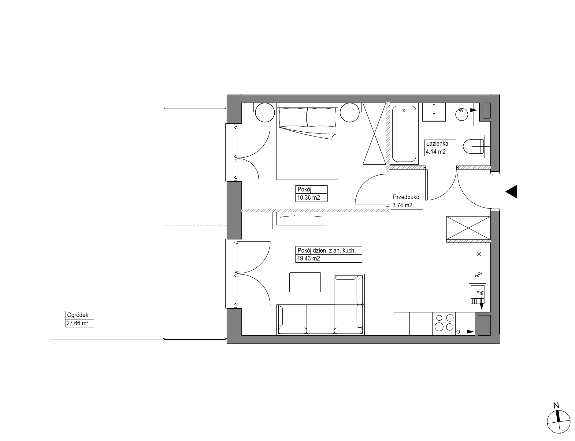 Plan 2 pok. 38m²