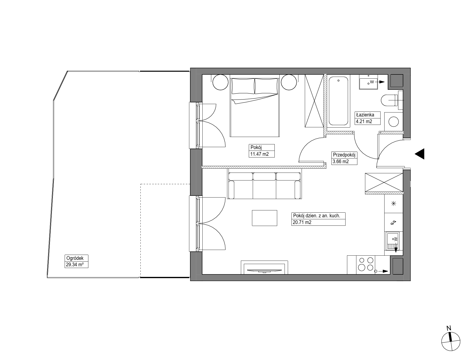 Plan 2 pok. 40m²