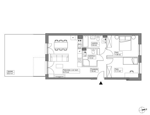 Plan 3 pok. 64m²