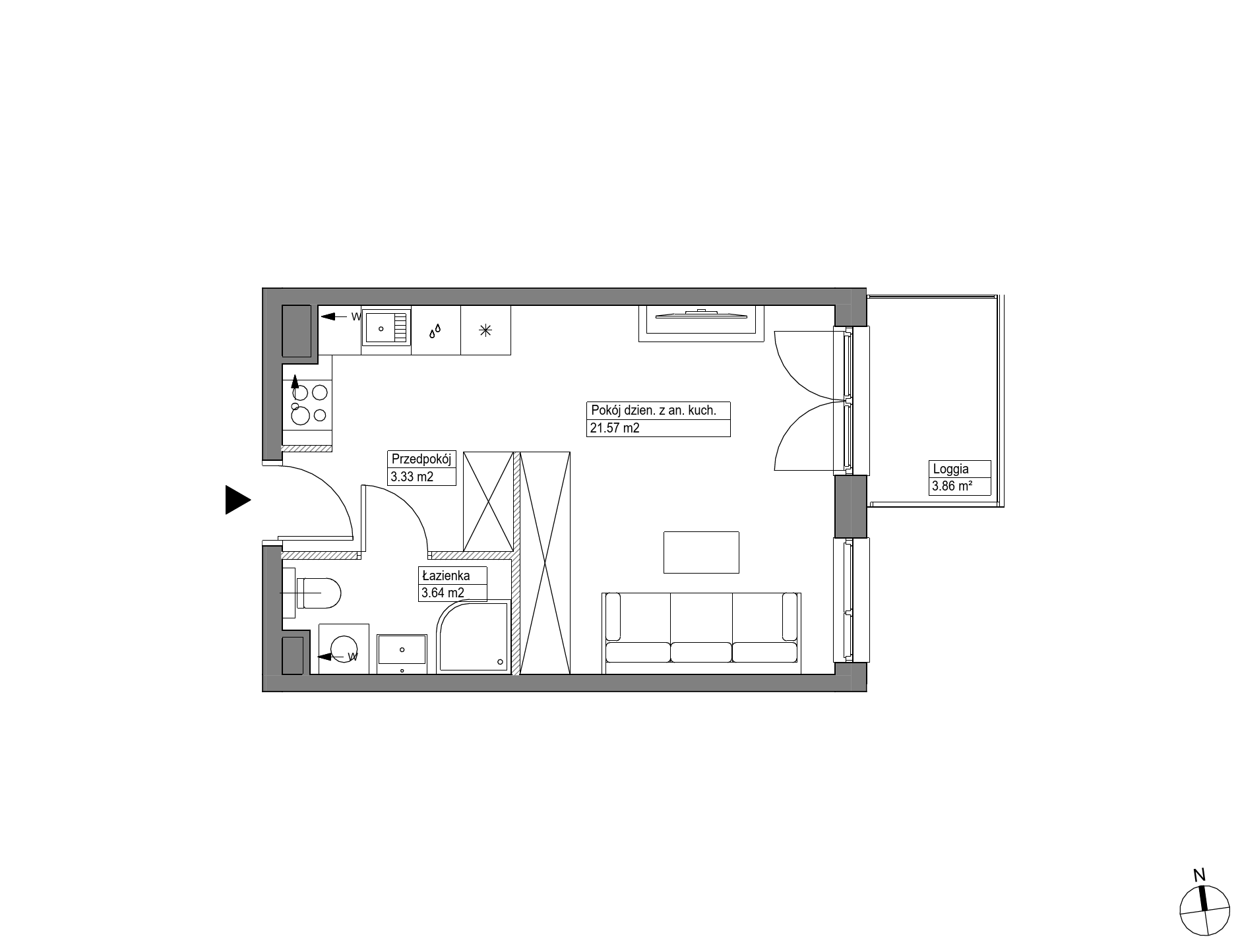 Plan 1 pok. 29m²