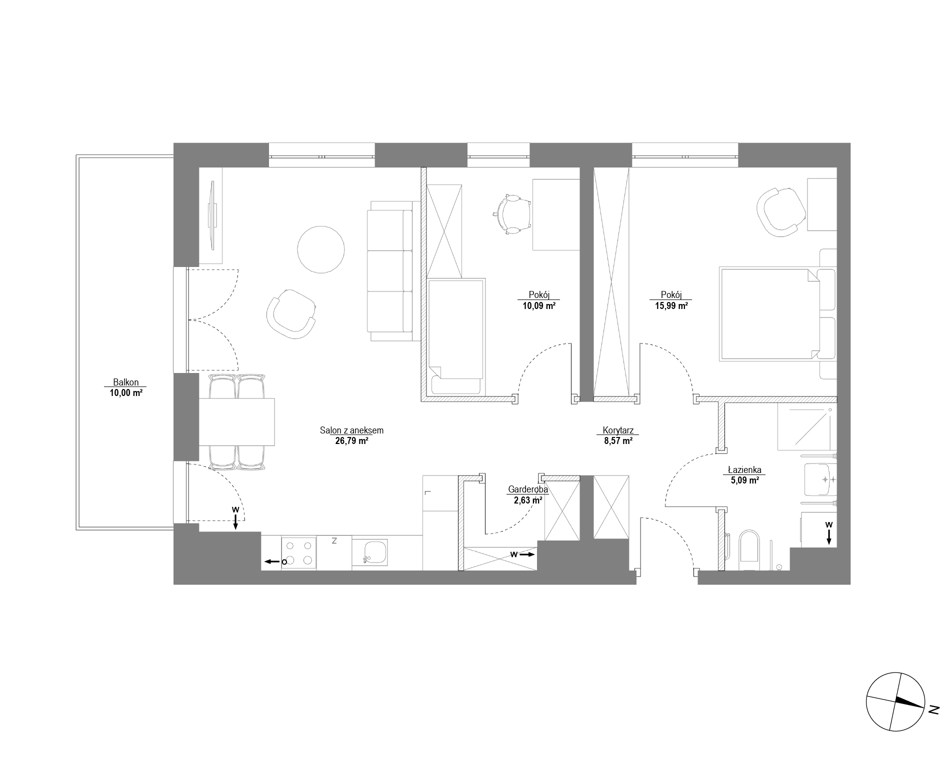 Plan 3 pok. 69m²