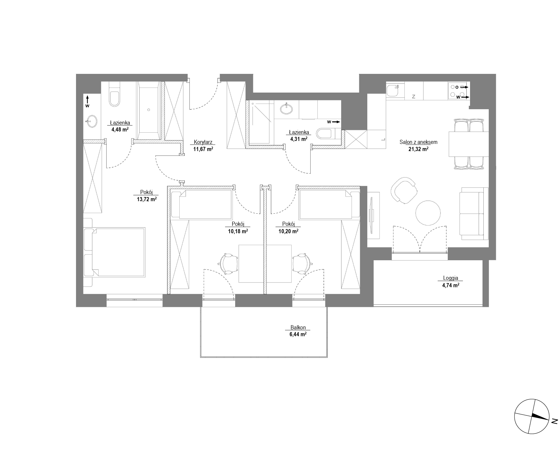 Plan 4 pok. 76m²