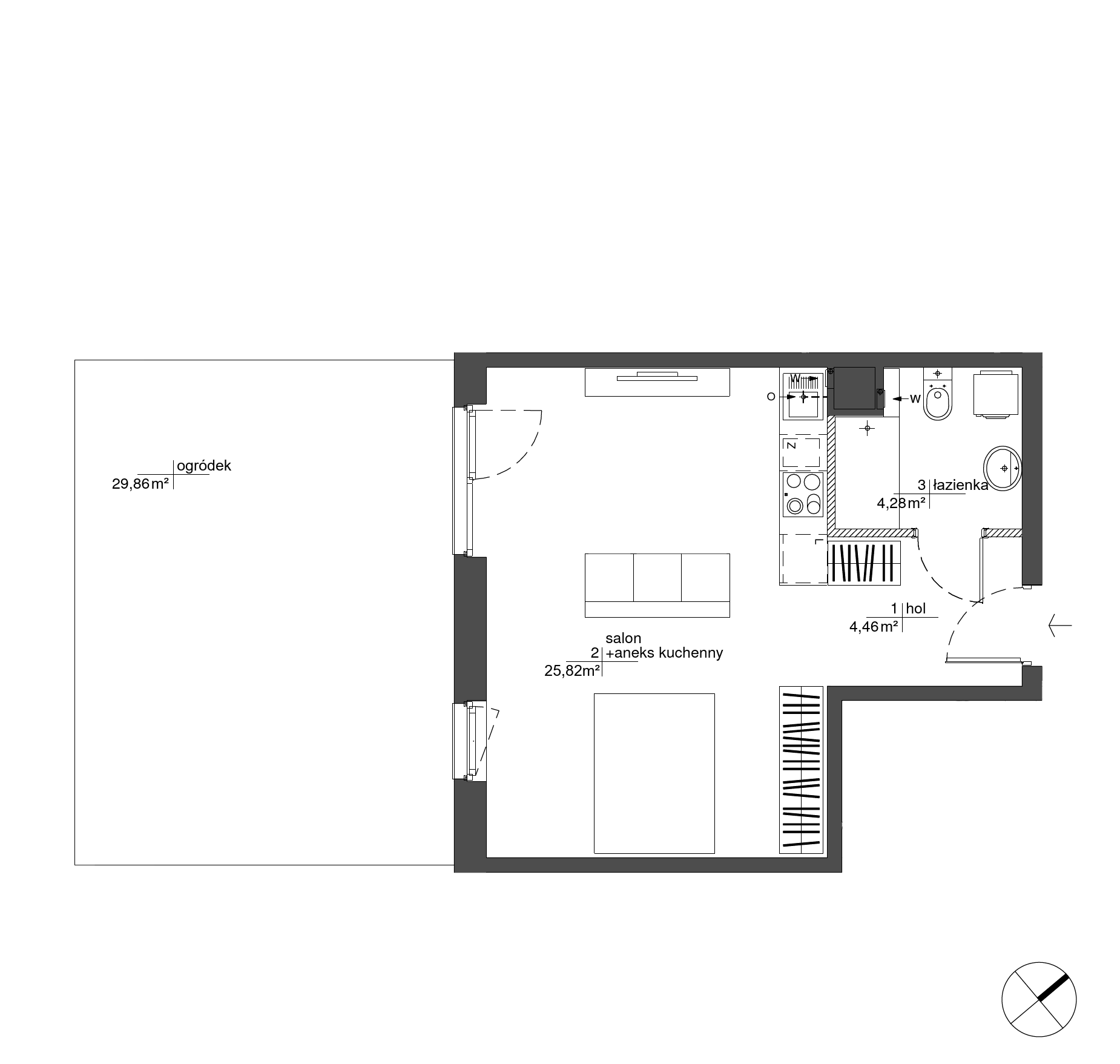 Plan 1 pok. 35m²
