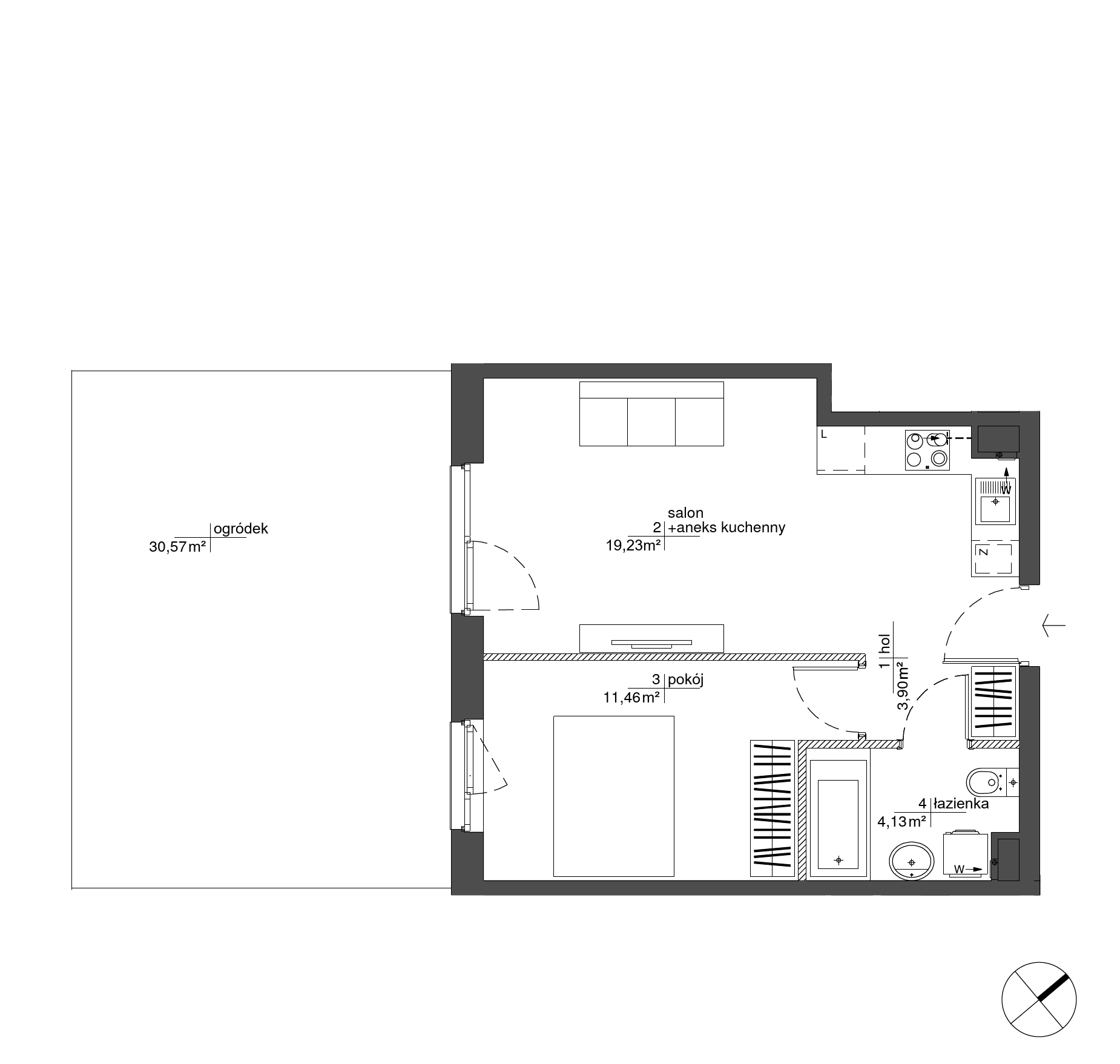 Plan 2 pok. 39m²