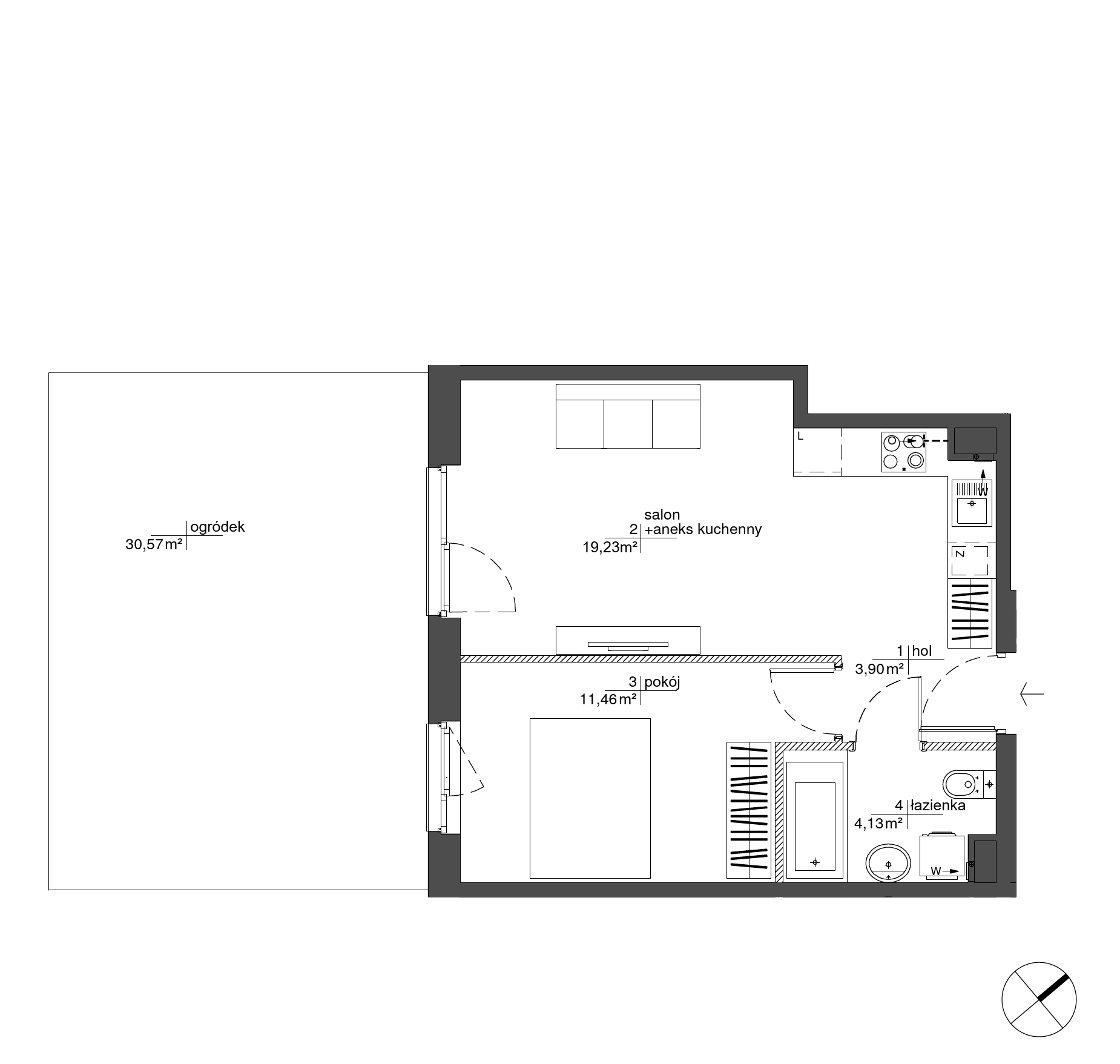 Plan 2 pok. 39m²