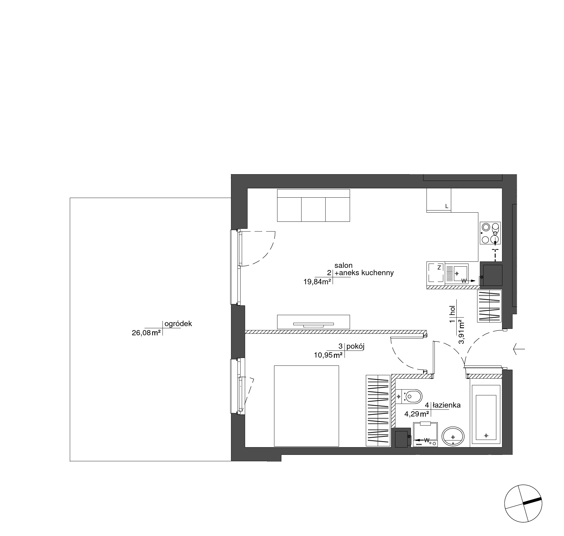Plan 2 pok. 39m²