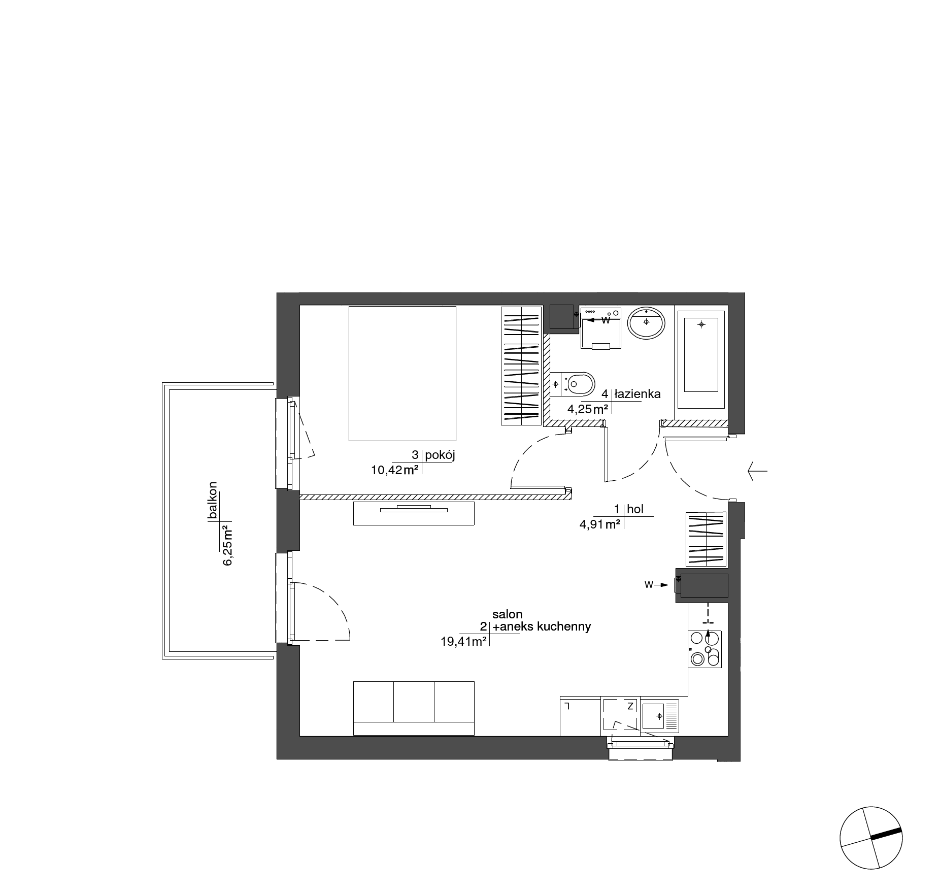 Plan 2 pok. 39m²