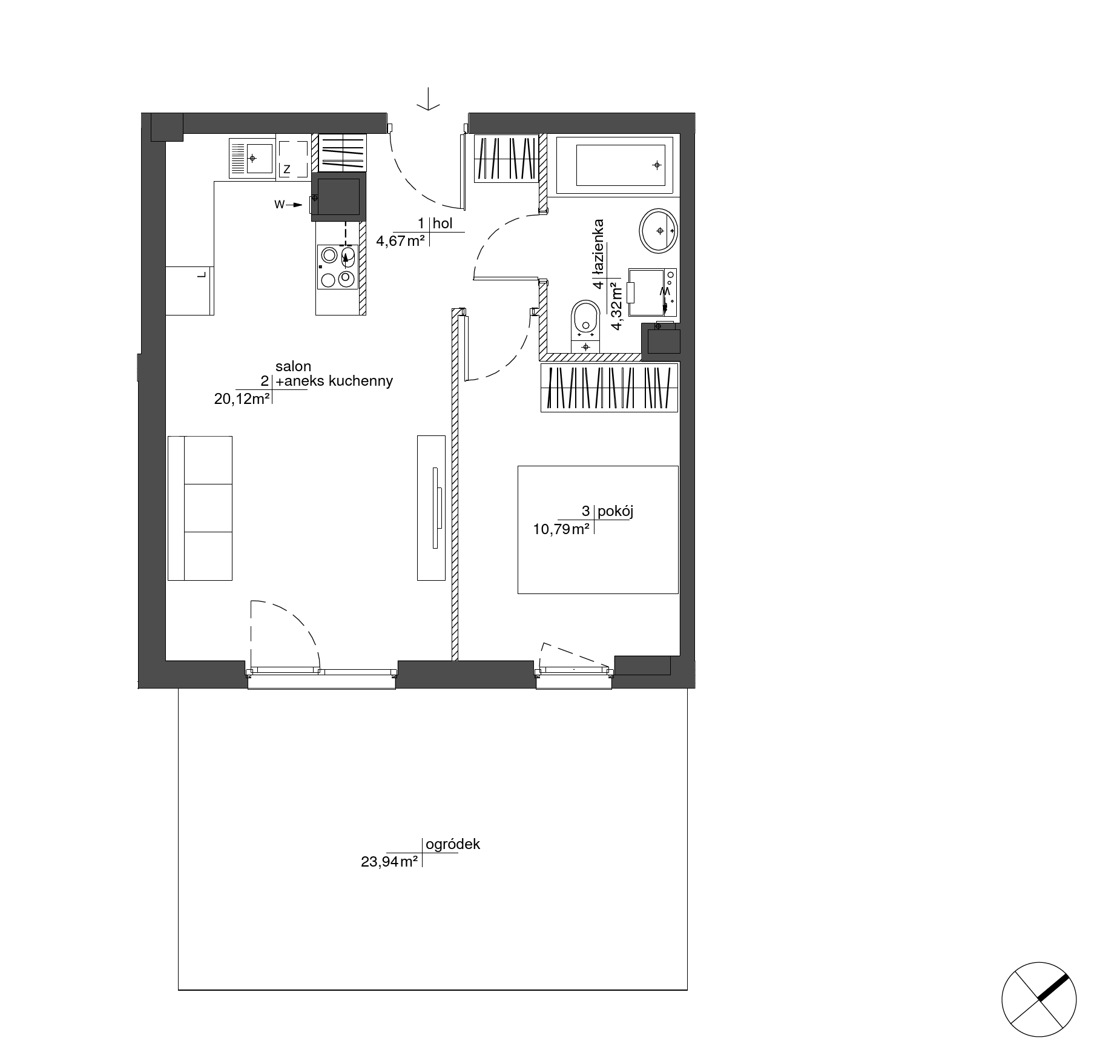 Plan 2 pok. 40m²