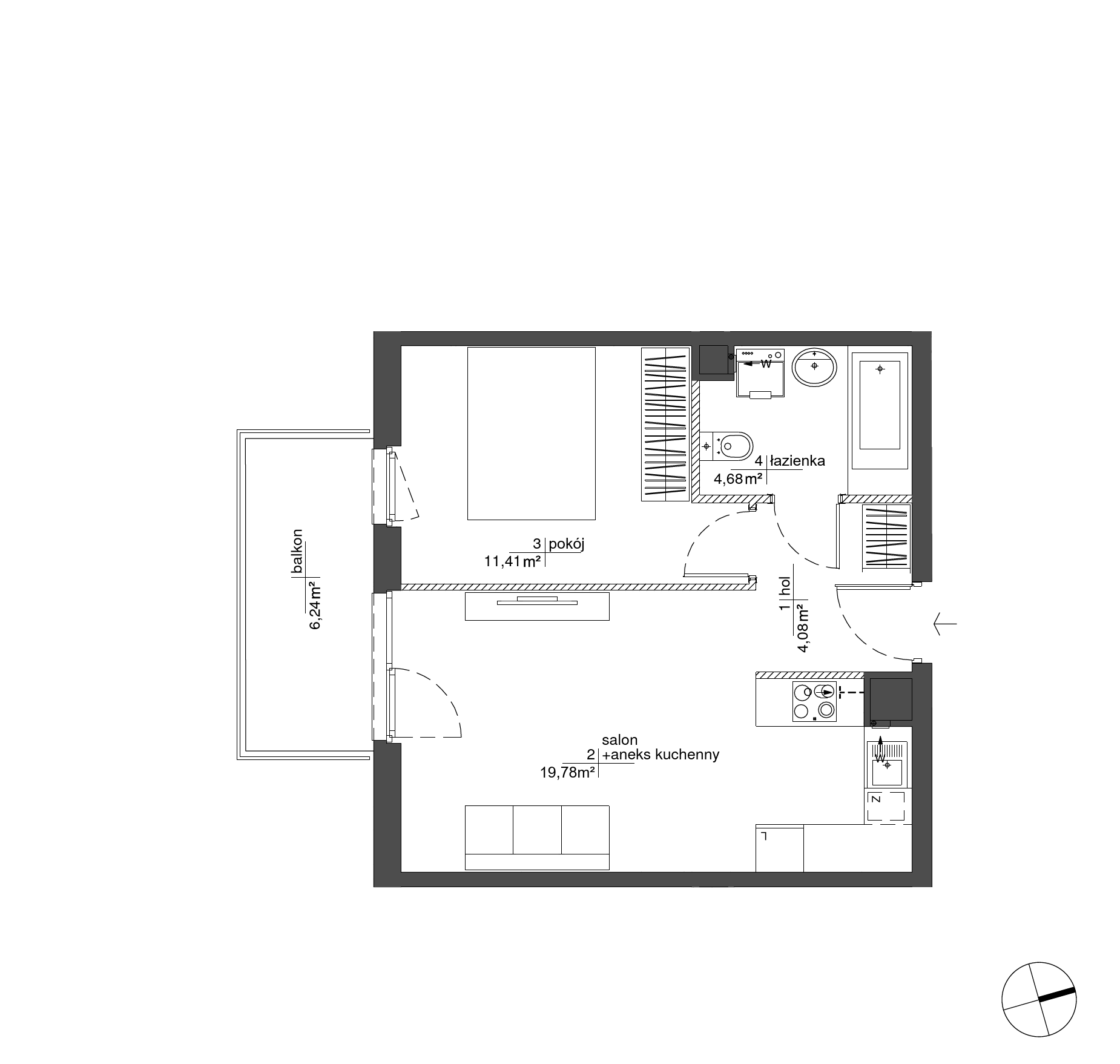 Plan 2 pok. 40m²