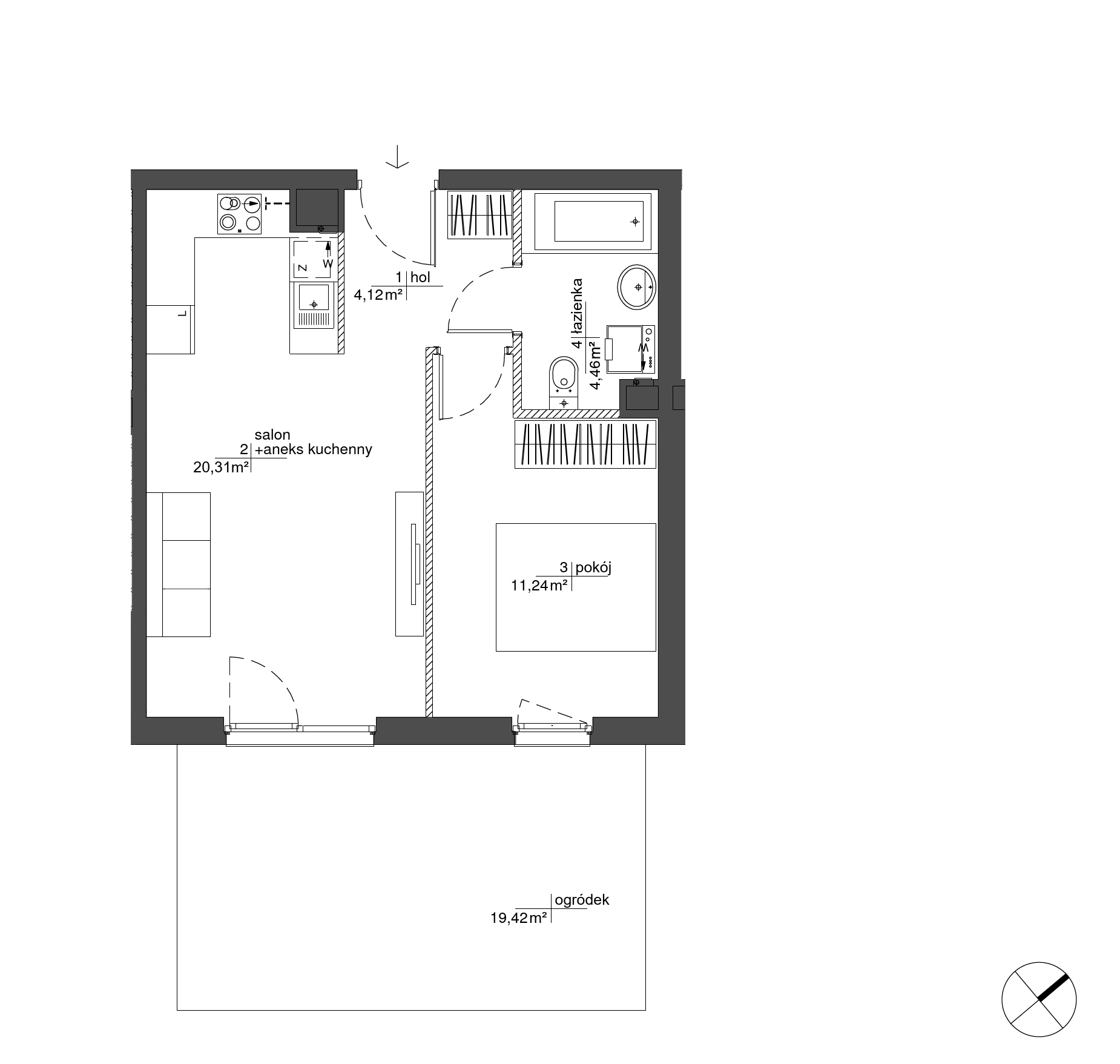 Plan 2 pok. 40m²