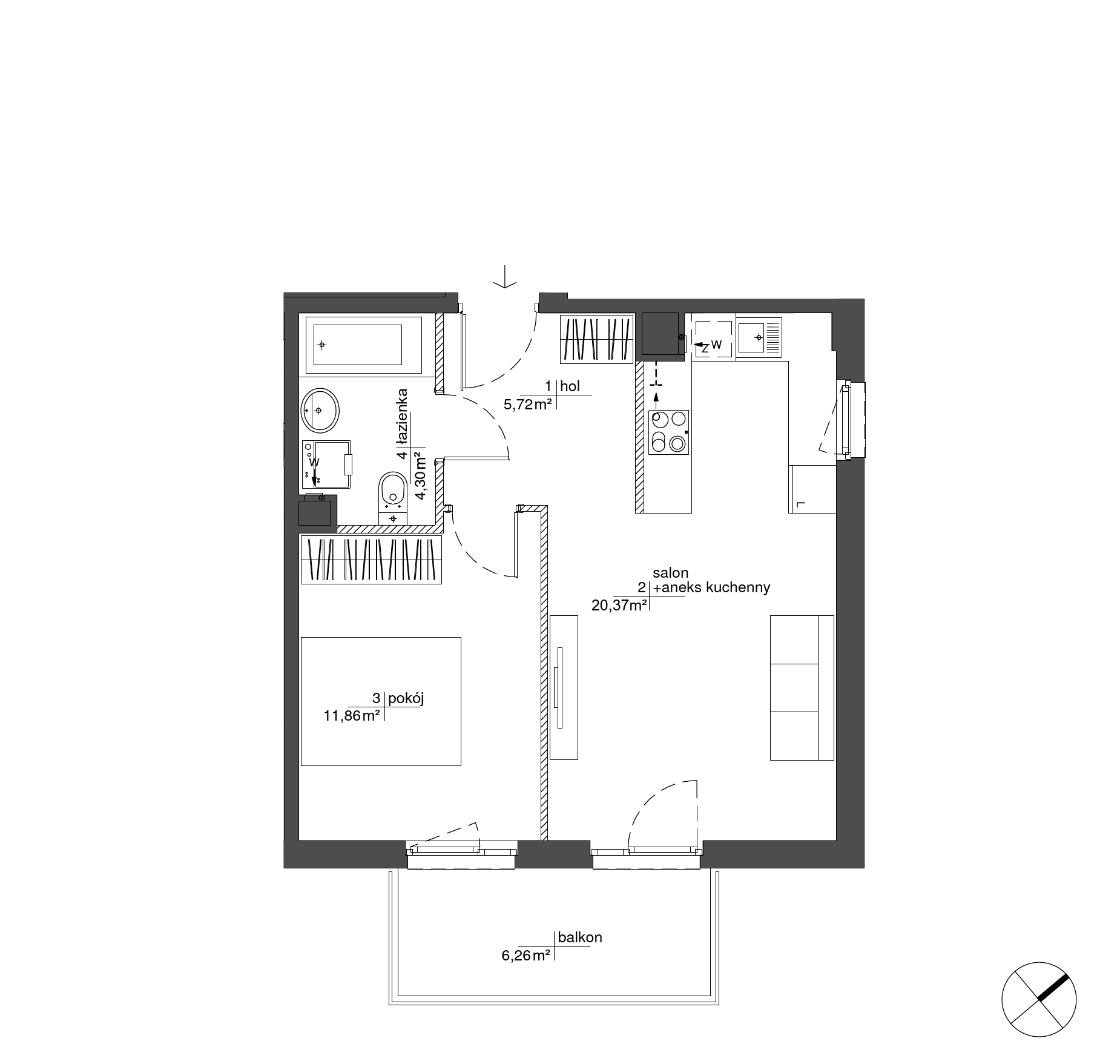 Plan 2 pok. 42m²