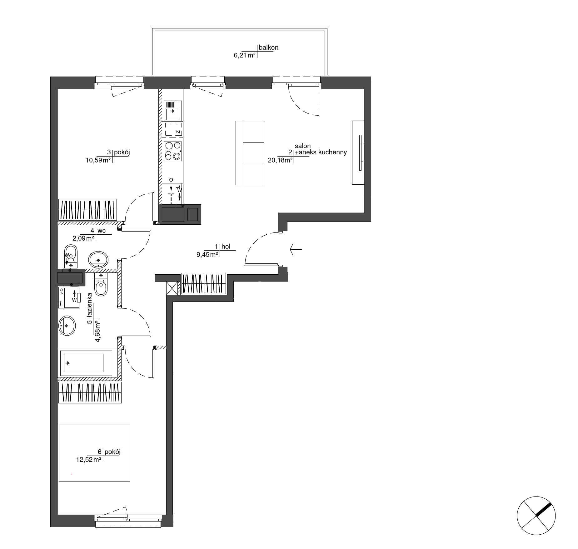 Plan 3 pok. 60m²