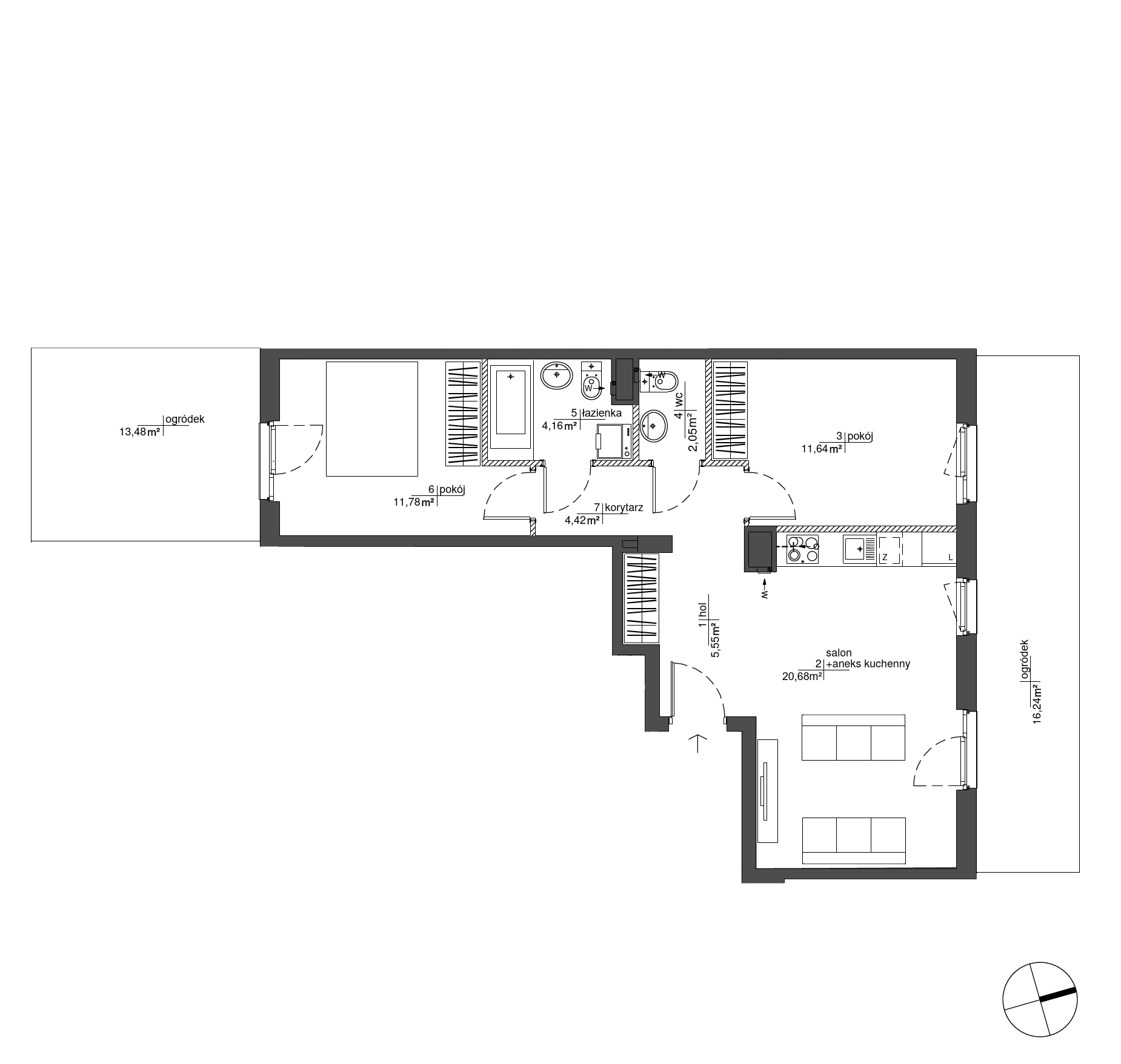 Plan 3 pok. 60m²