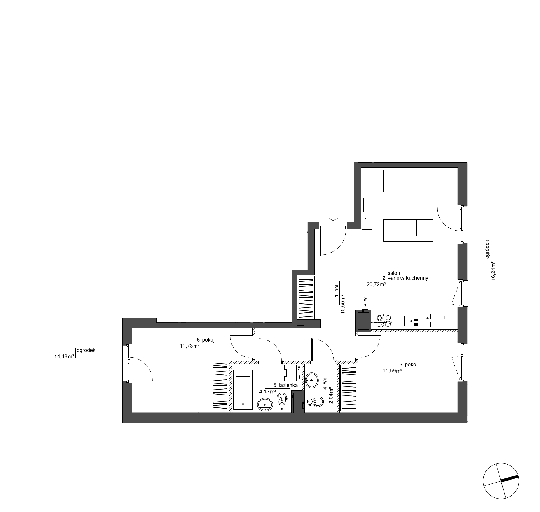 Plan 3 pok. 61m²