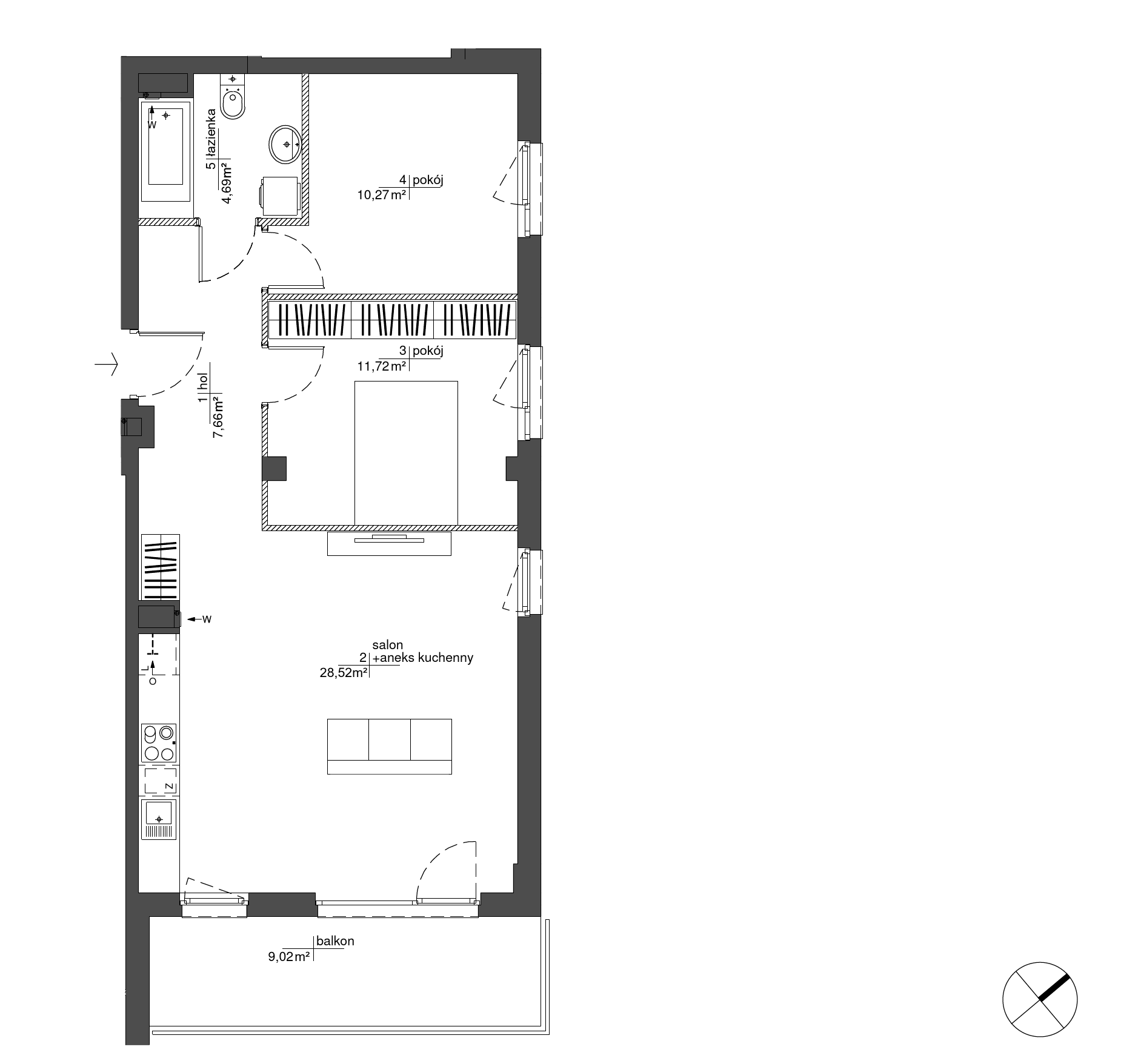 Plan 3 pok. 63m²
