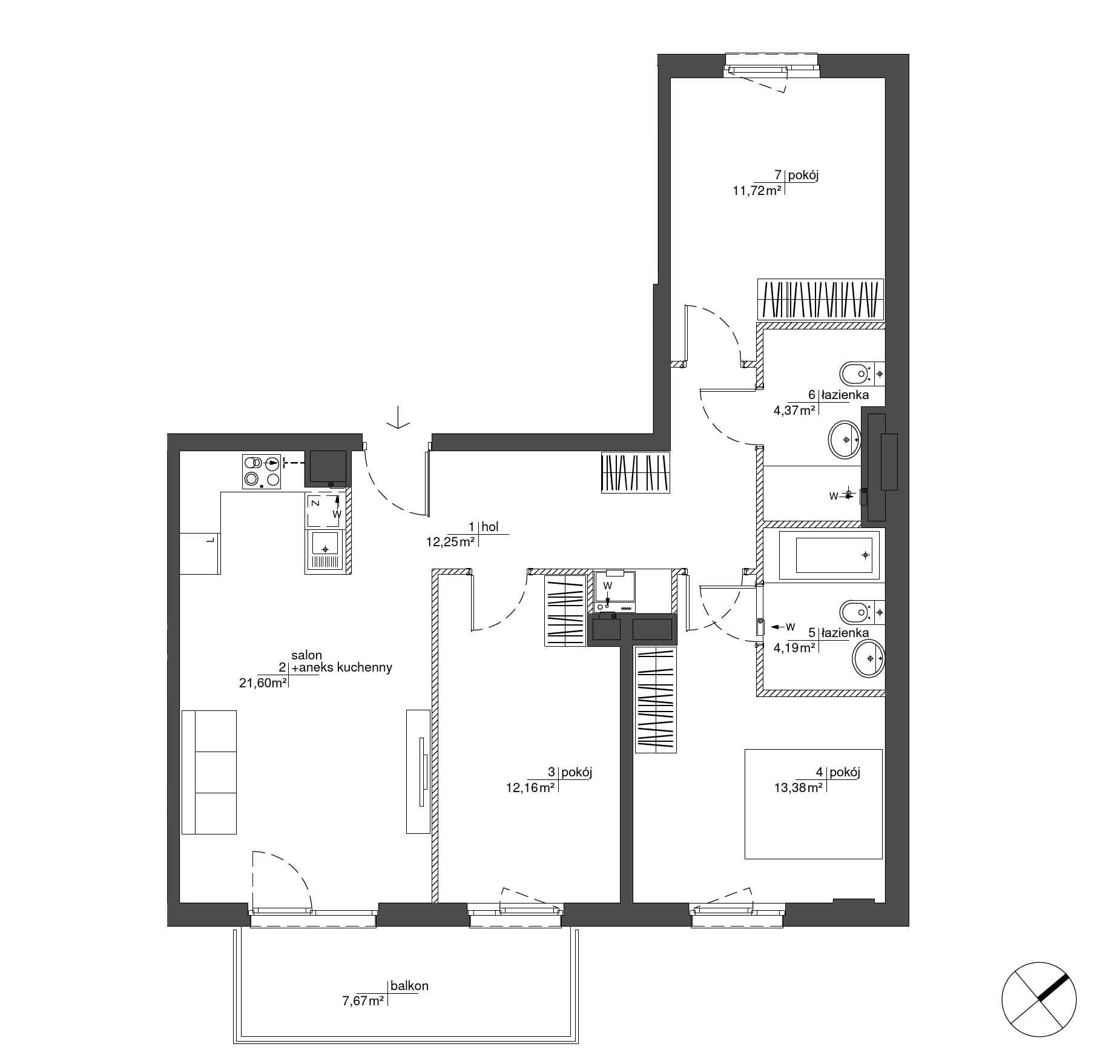 Plan 4 pok. 80m²