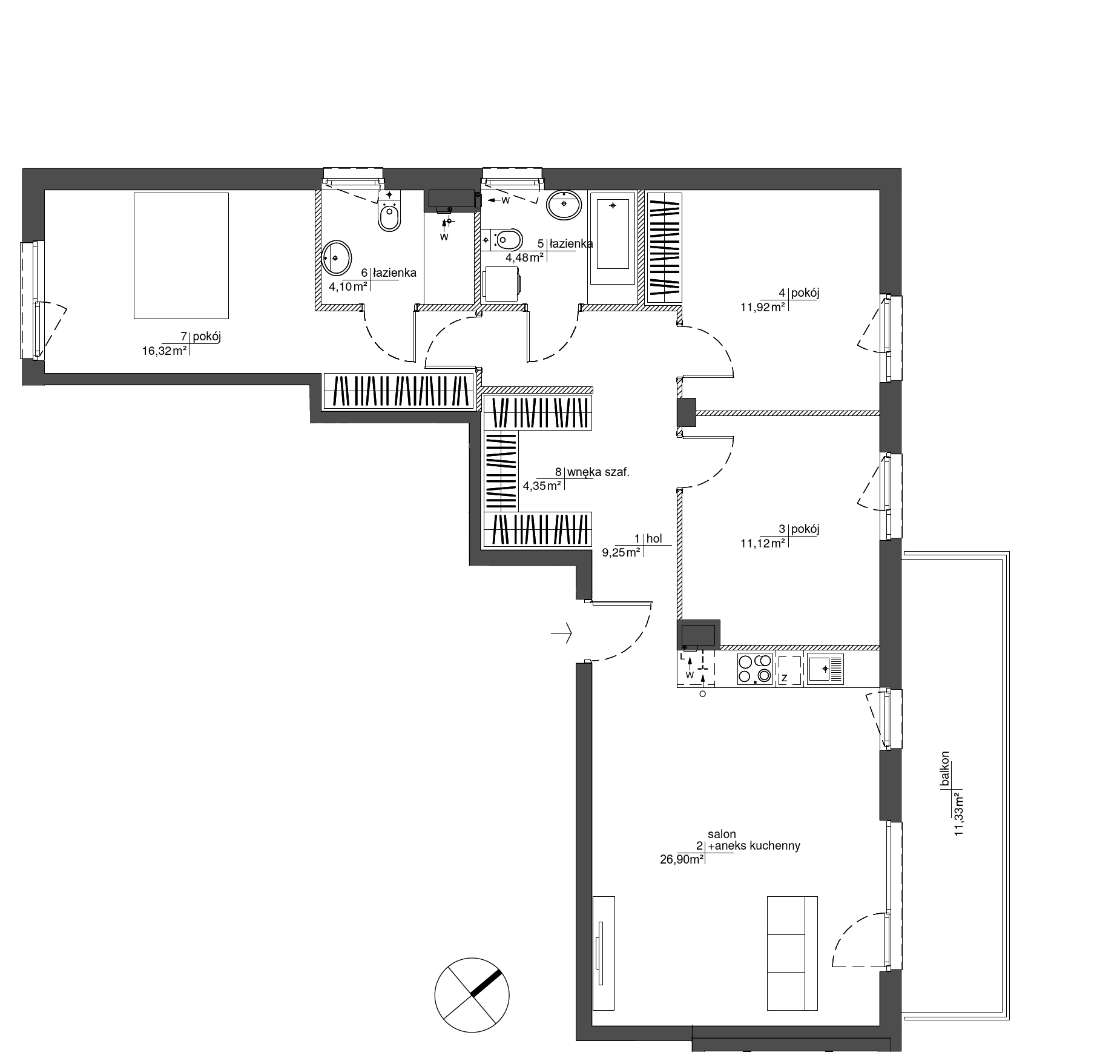 Plan 4 pok. 88m²