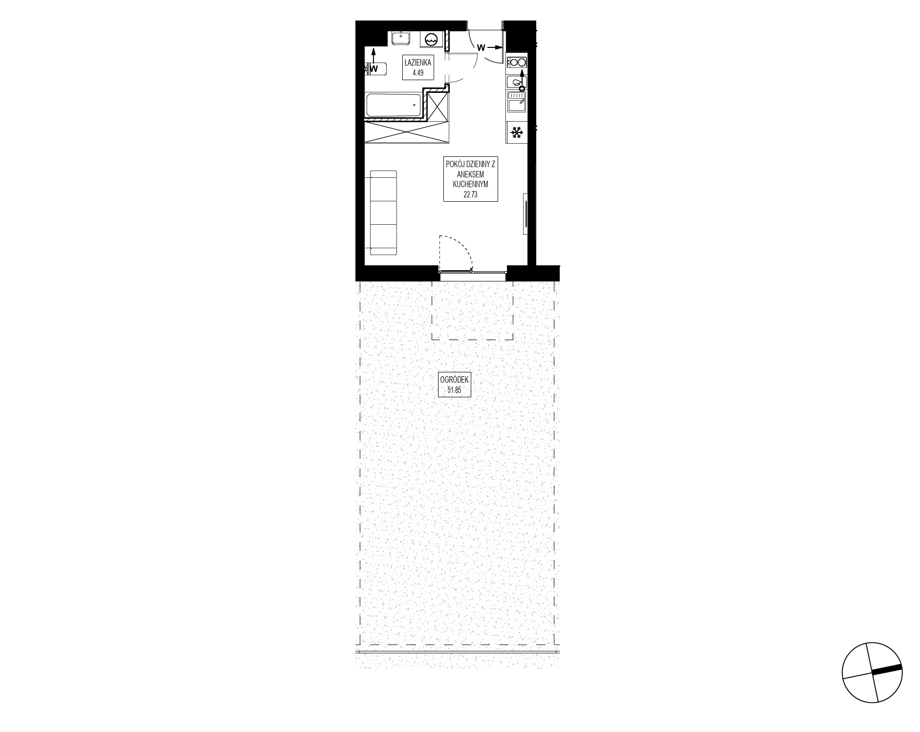 Plan 1 pok. 27m²