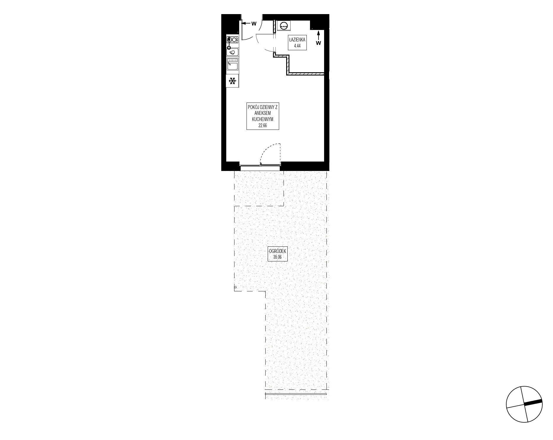 Plan 1 pok. 27m²