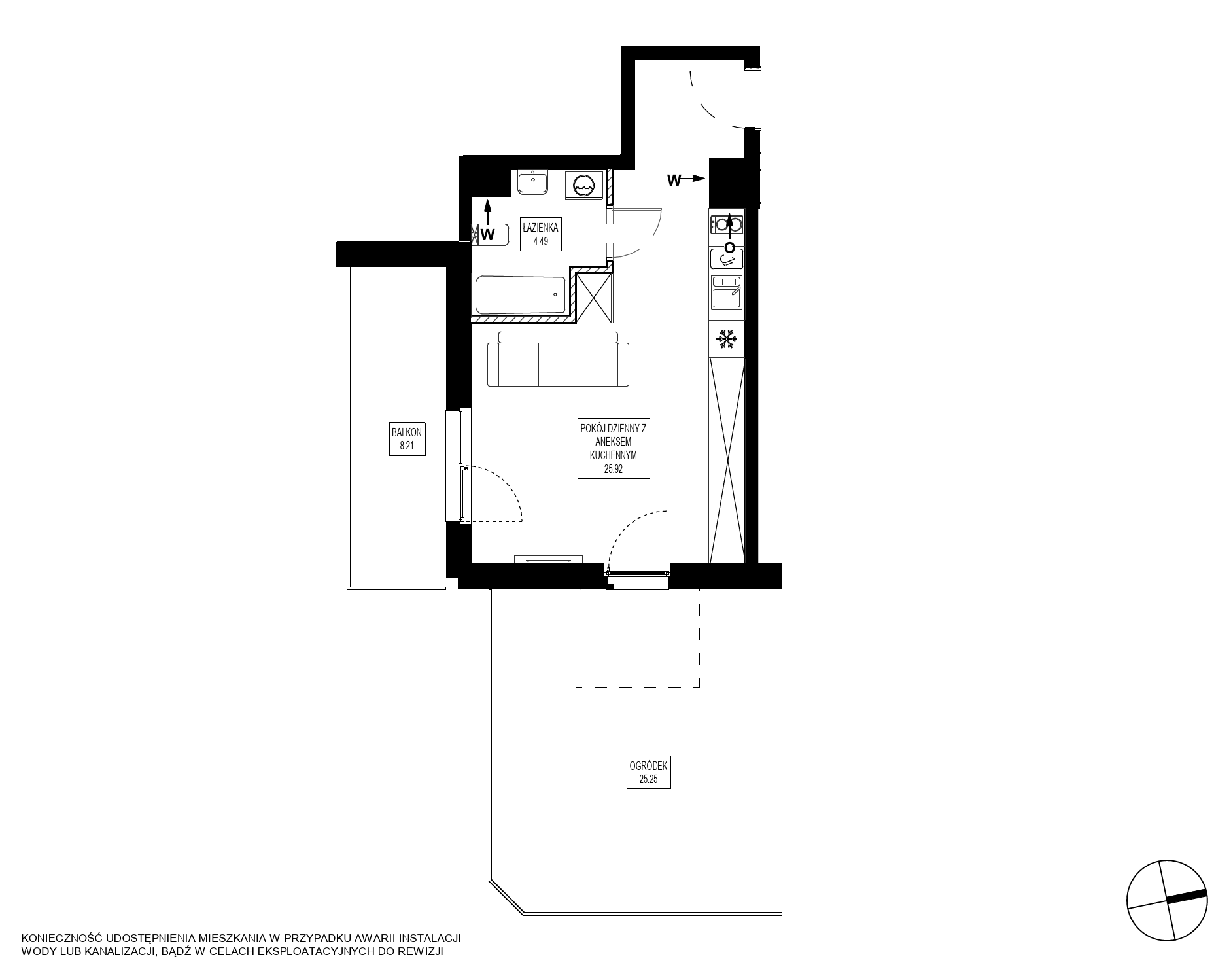 Plan 1 pok. 30m²