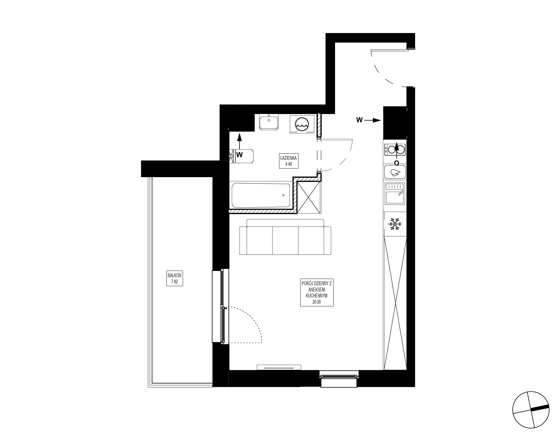 Plan 1 pok. 30m²