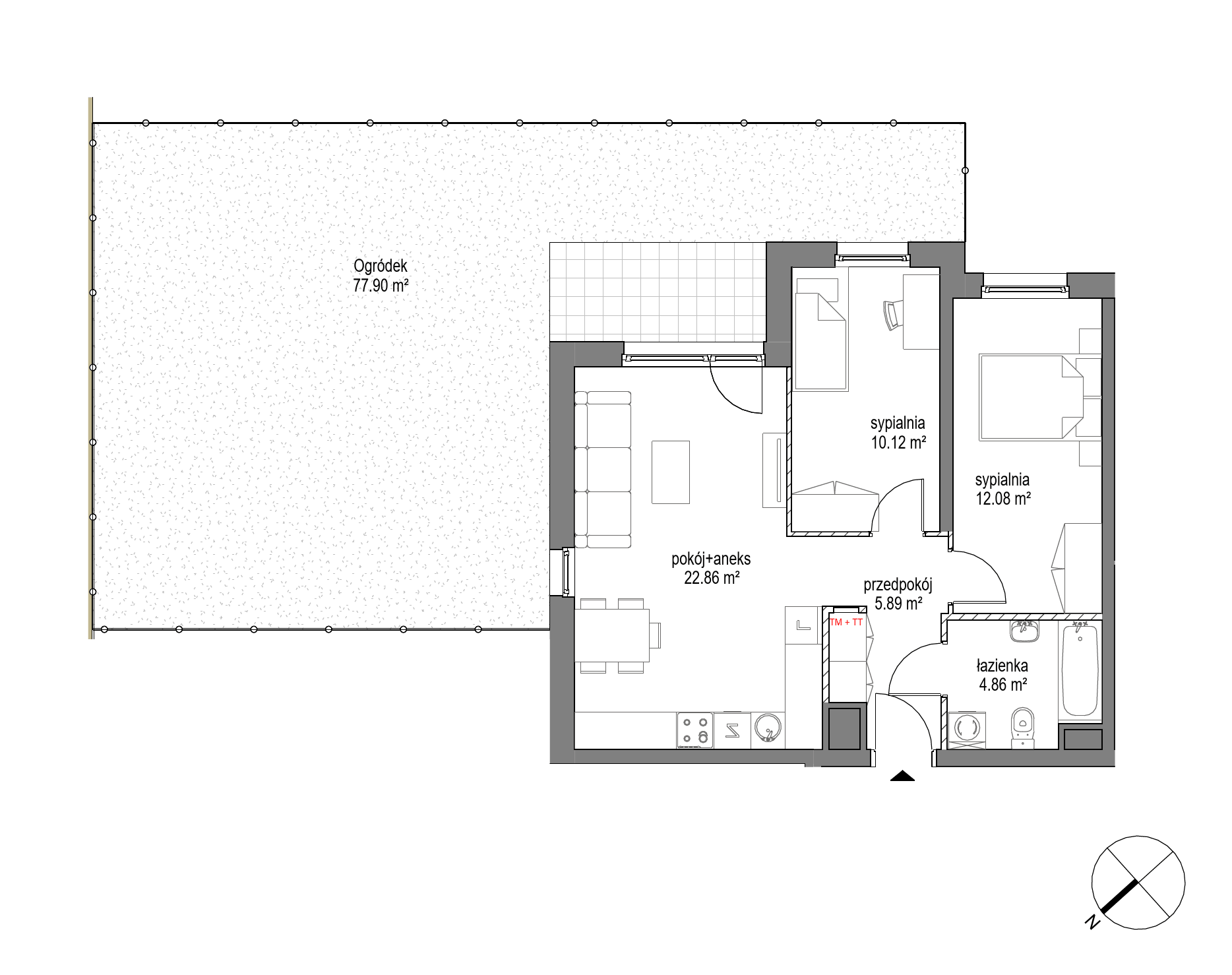 Plan 3 pok. 56m²