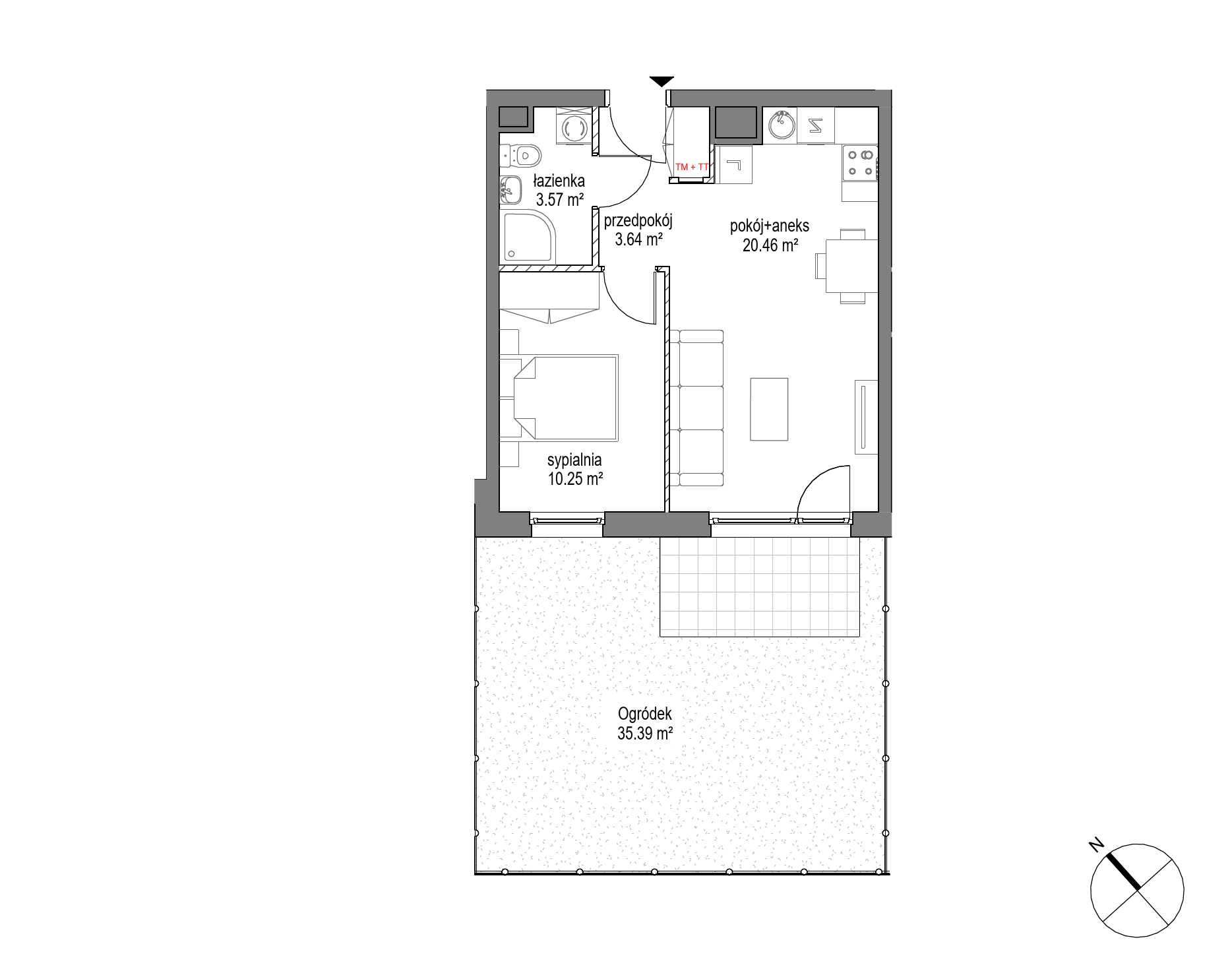 Plan 2 pok. 38m²