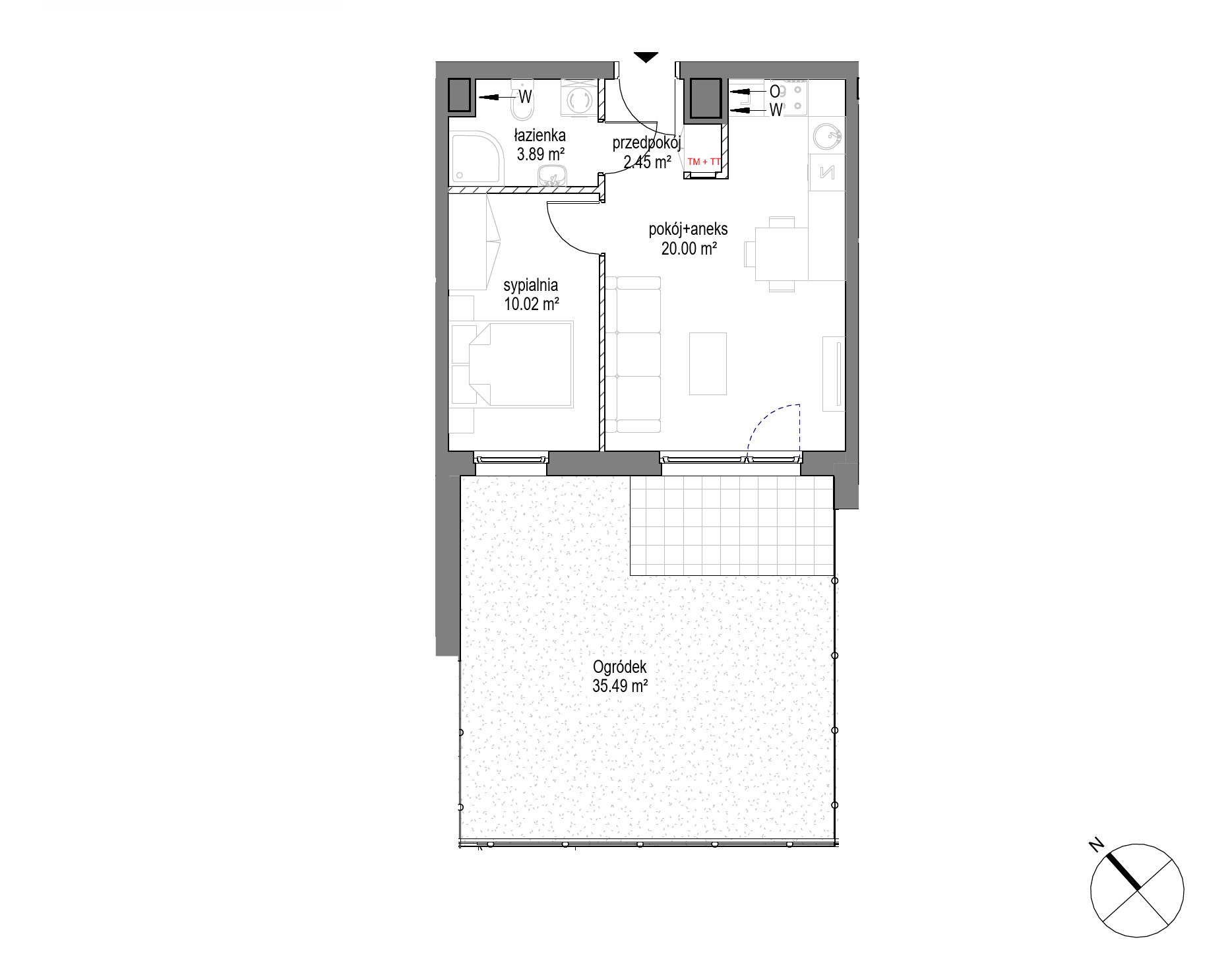 Plan 2 pok. 36m²