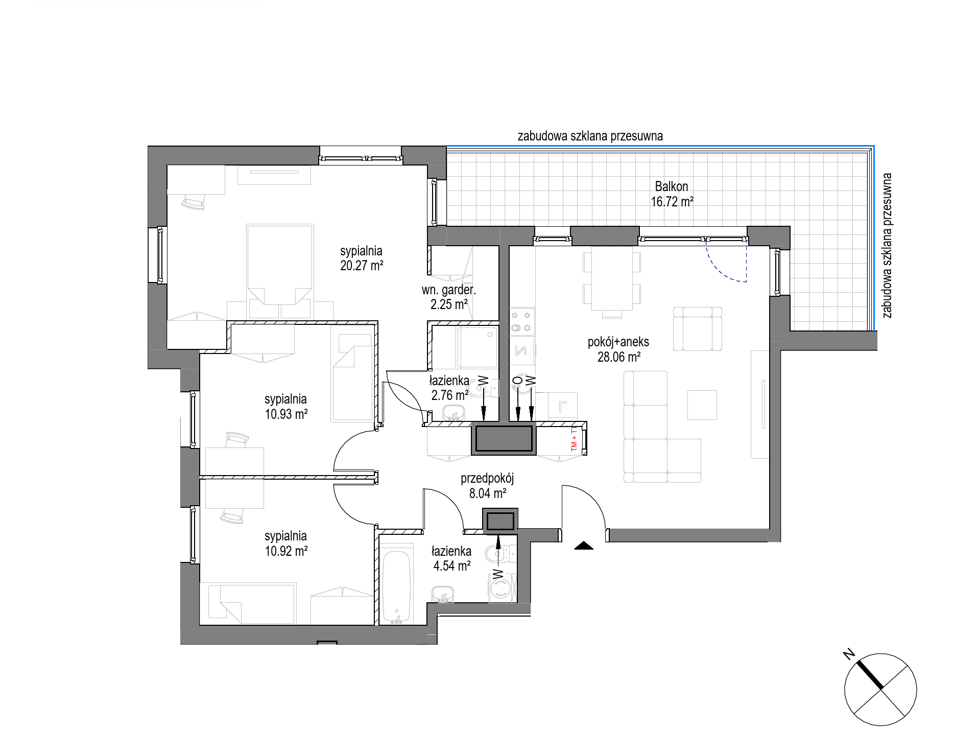 Plan 4 pok. 88m²