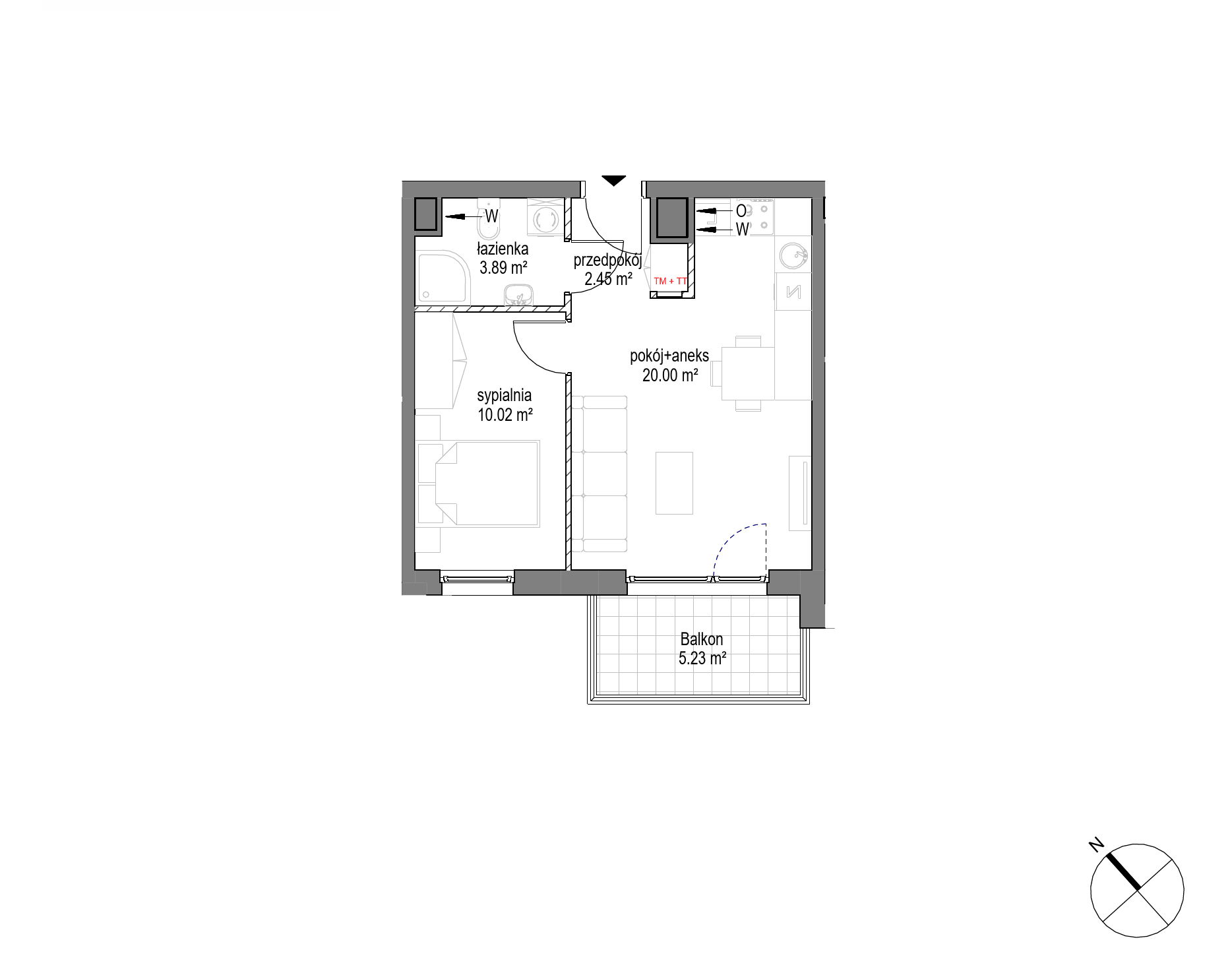 Plan 2 pok. 36m²